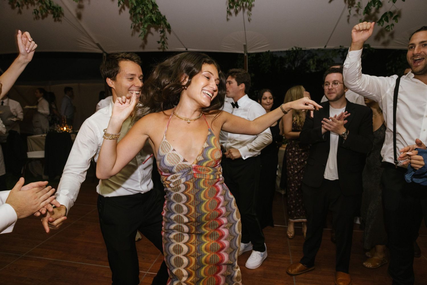 Guests dancing at Antrim Streamside wedding