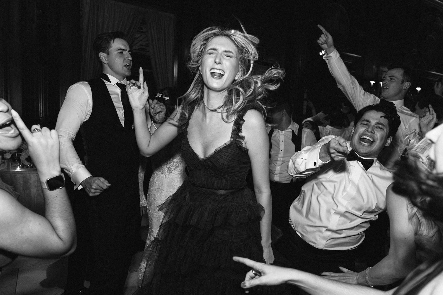 Guests dancing at a wedding in NYC