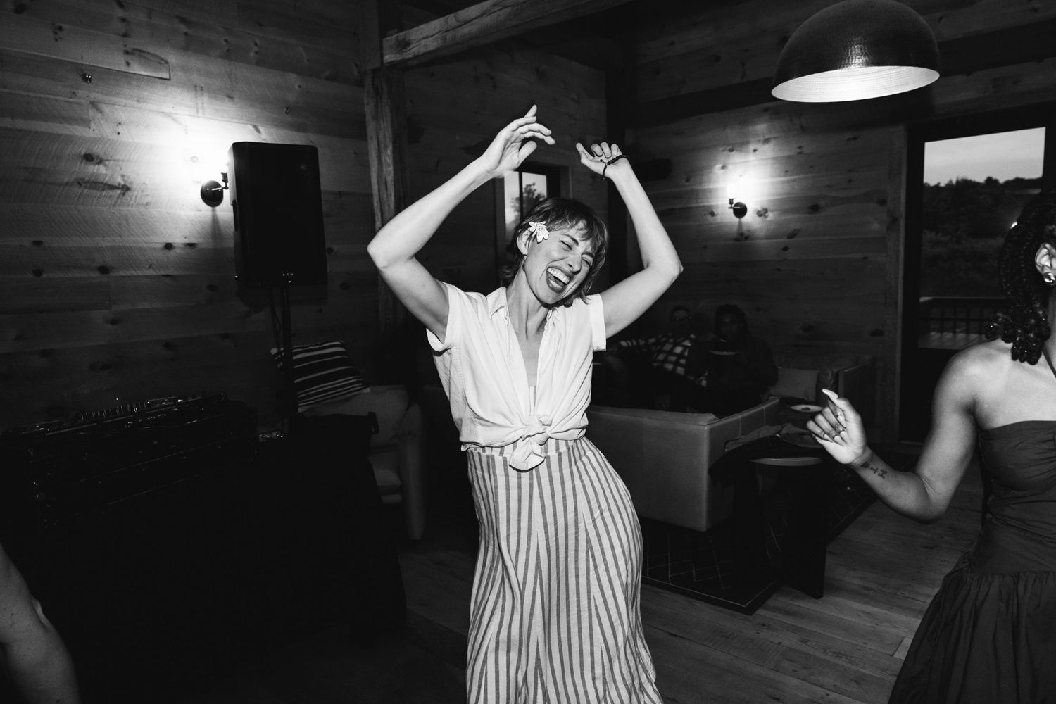 A guest dancing at Rose Hill Farm wedding