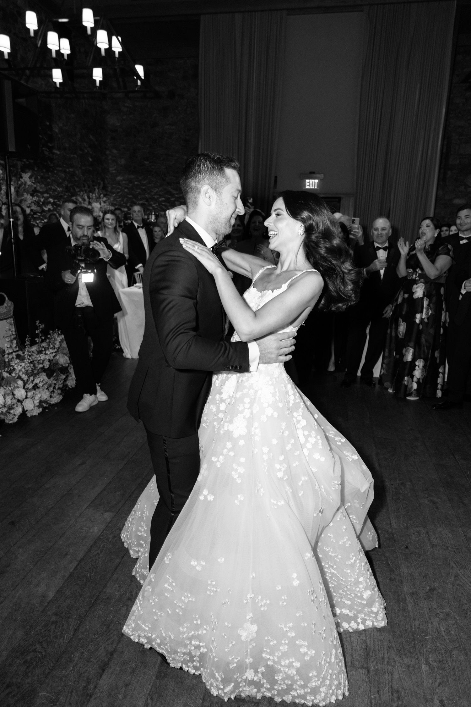 Couple dancing at Blue Hill at Stone Barns wedding