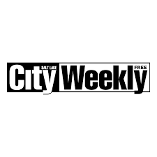 A black and white logo for City Weekly newspaper appears at the top of a page.