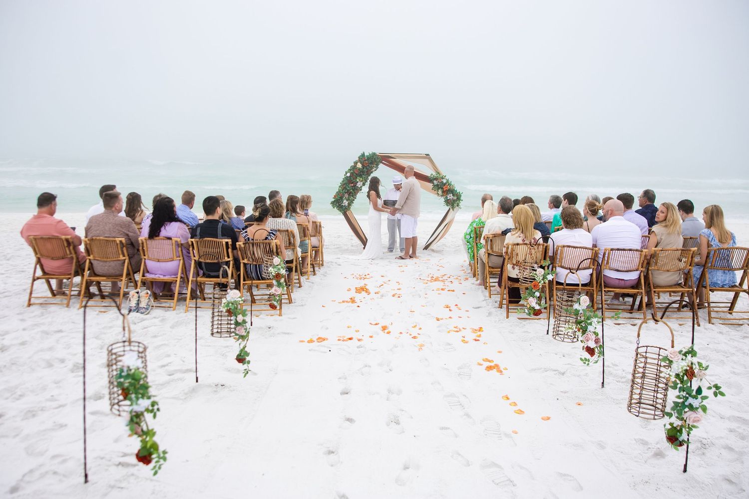 aisle perspective of a beach wedding in destin florida