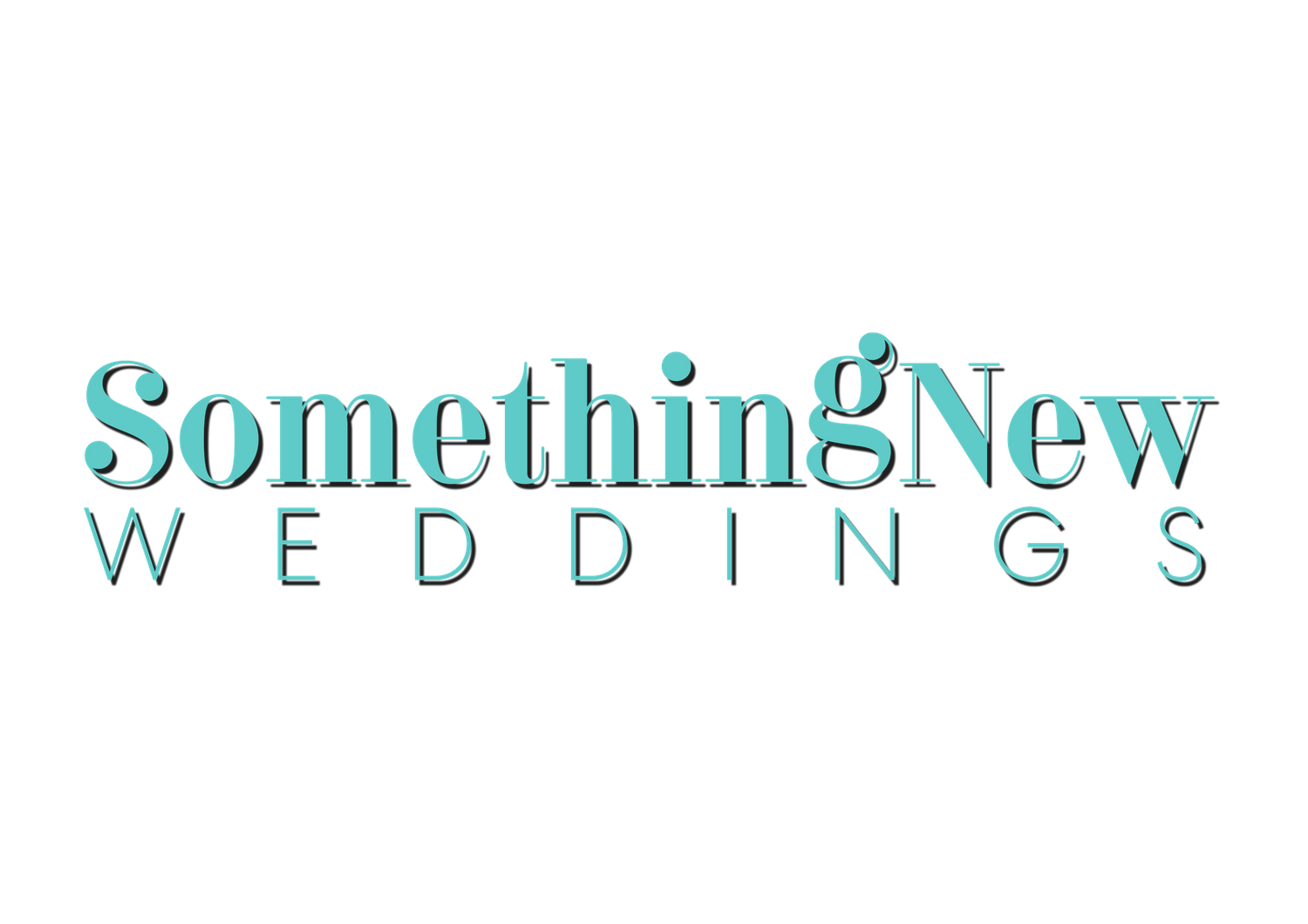 Teal text logo for Something New Weddings with clean modern typography.