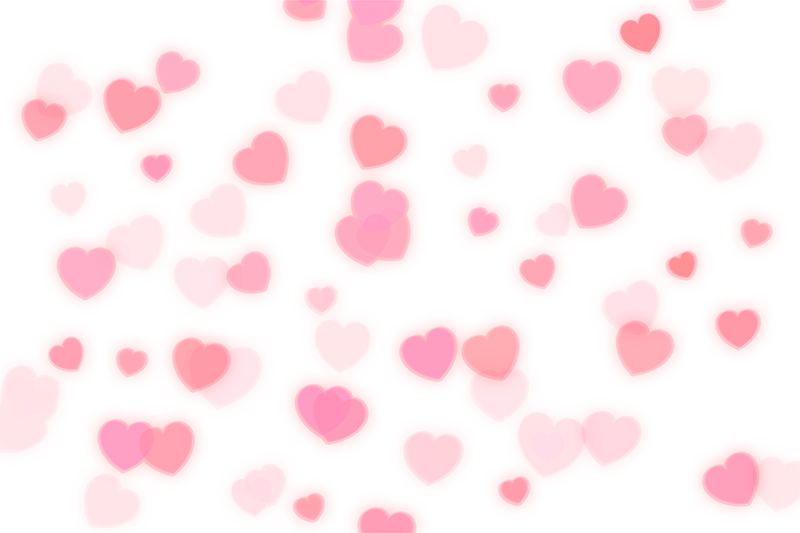 Red heart shapes scattered on black background in abstract pattern.