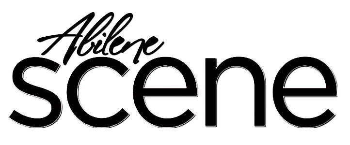 Black text logo reading 'scene' with stylized design elements.