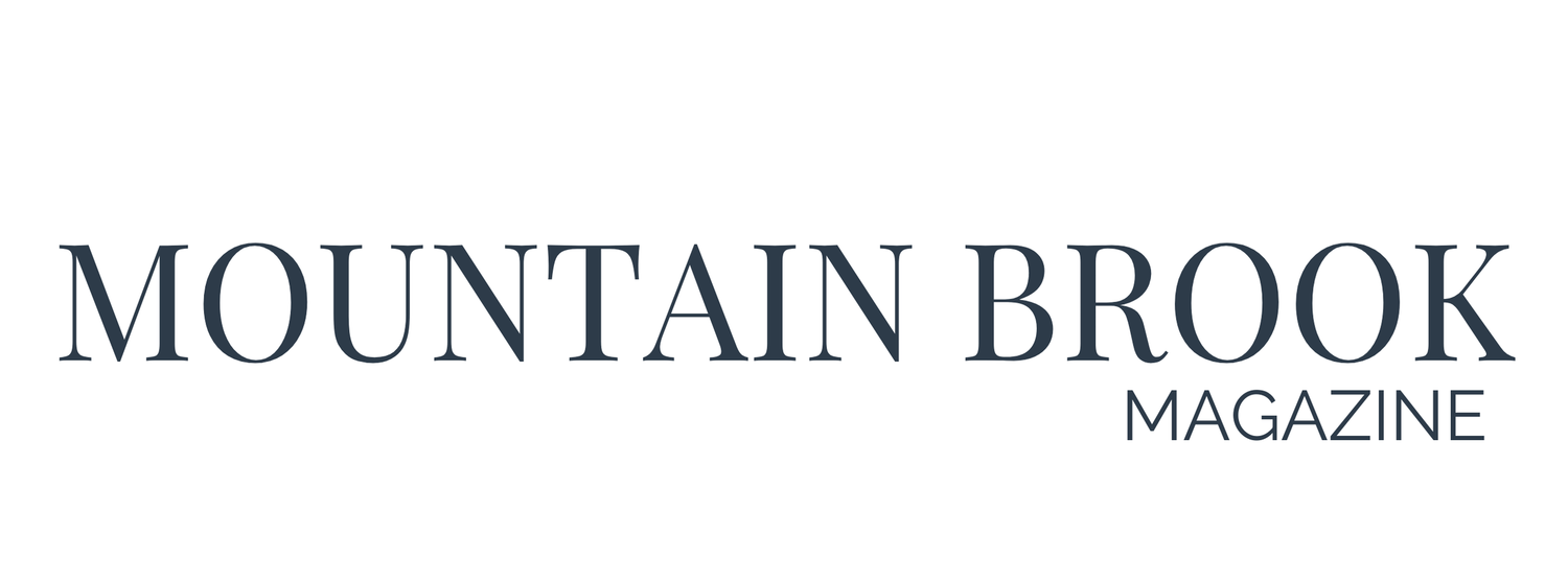 Mountain Brook Magazine logo in dark navy serif font on white background.