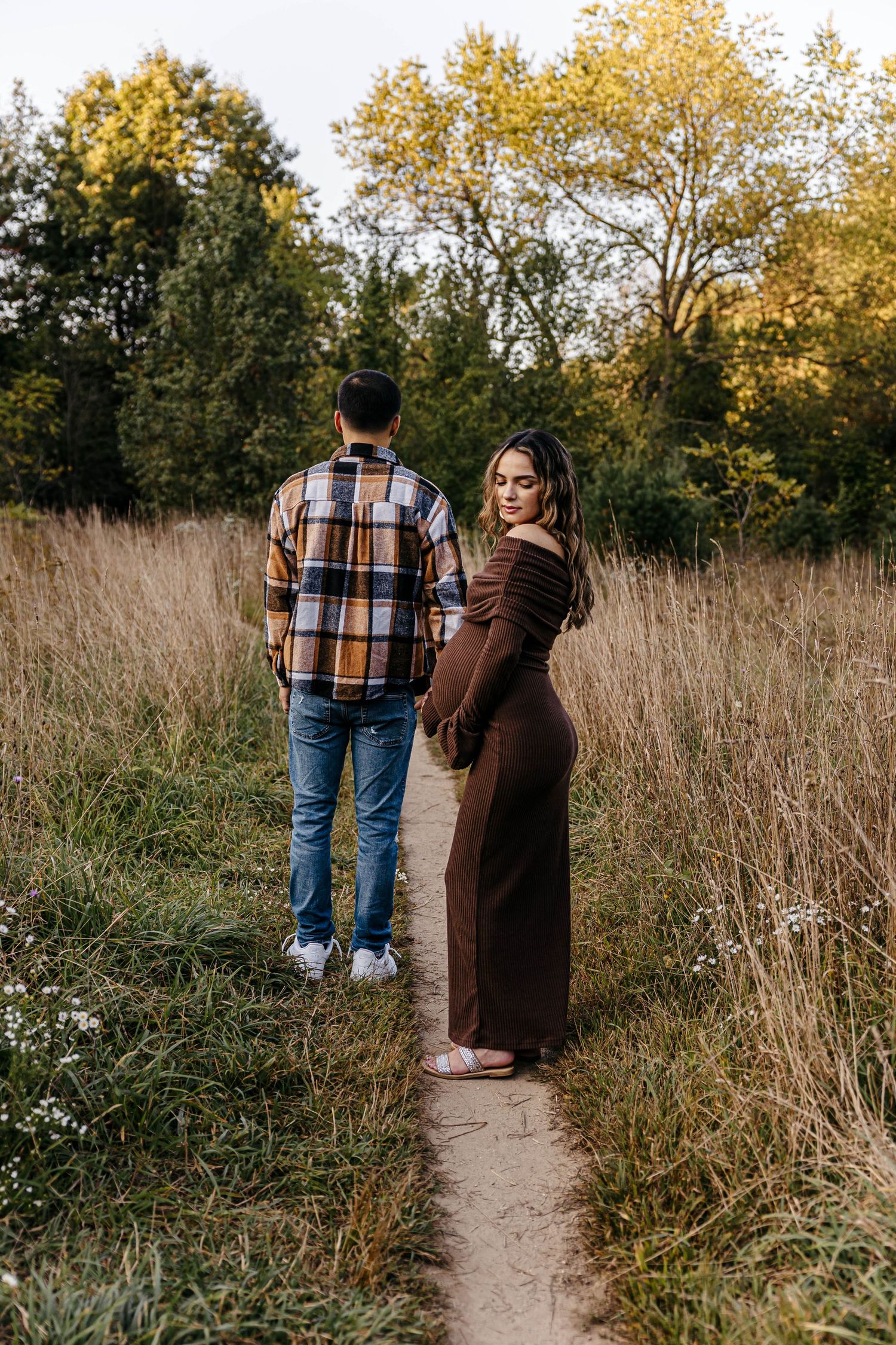 sunset maternity session Michigan maternity photography