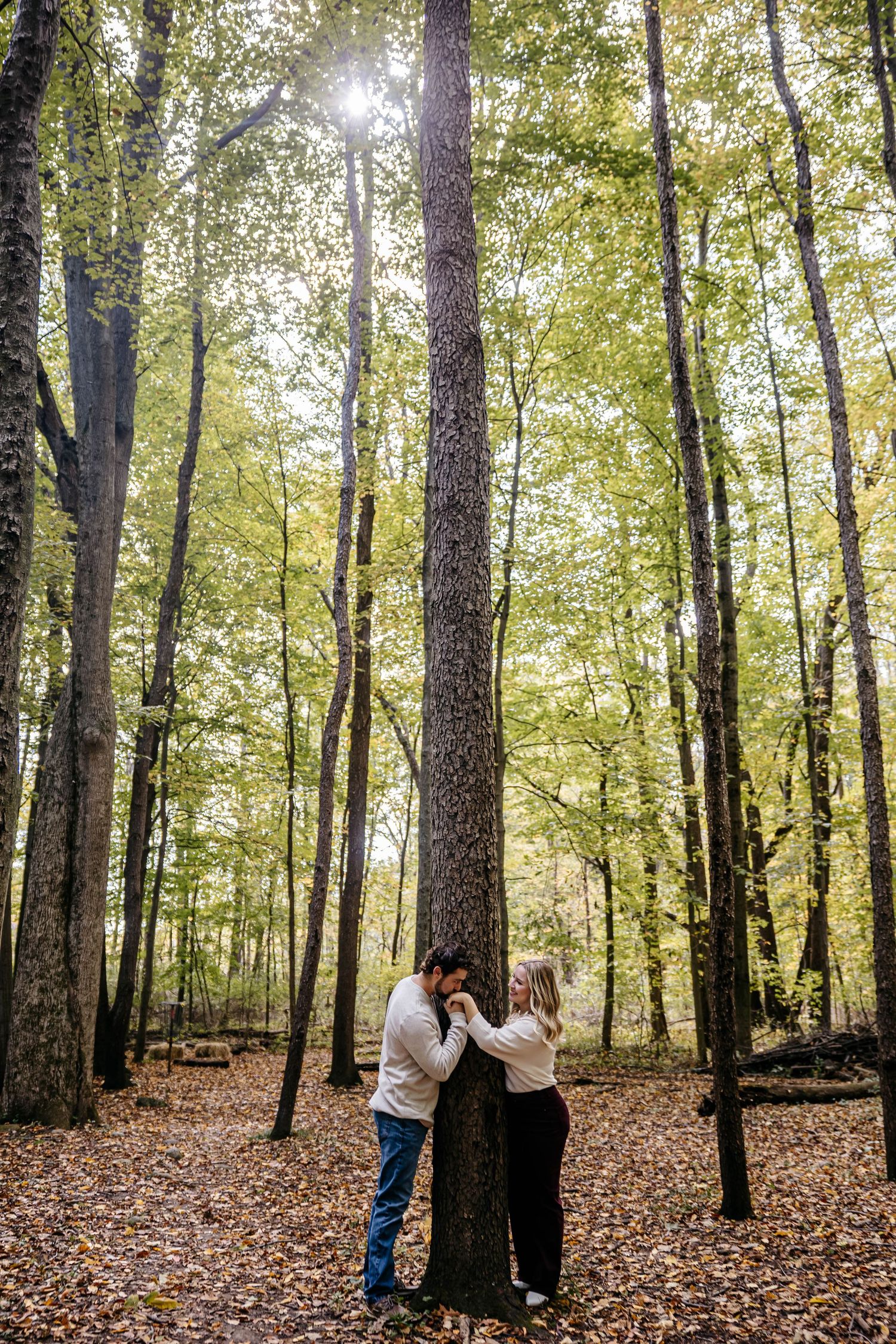 romantic engagement session in Michigan couples photography