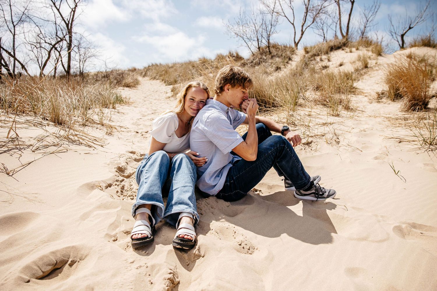 romantic engagement session in Michigan couples photography