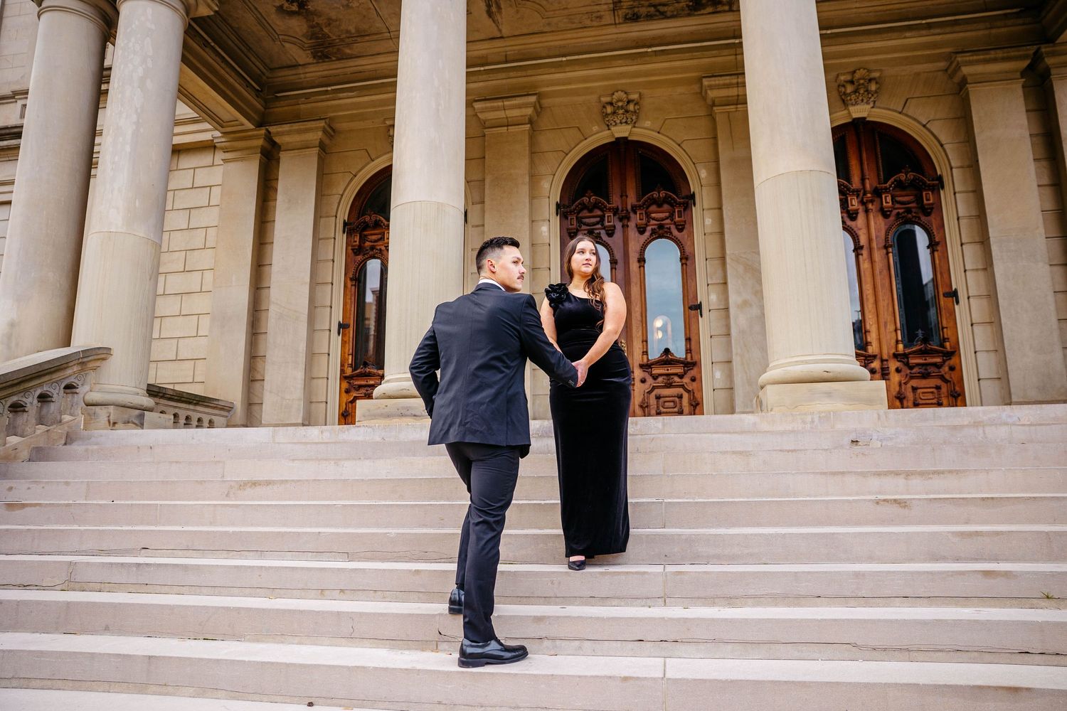 romantic engagement session in Michigan couples photography