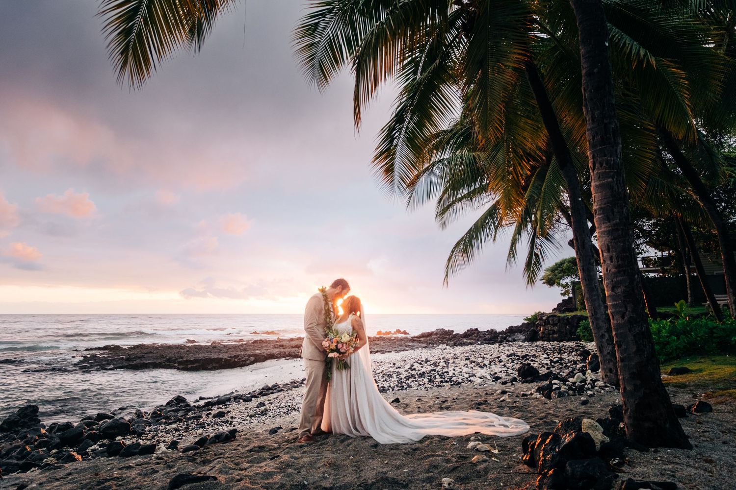 Kona beach wedding photography