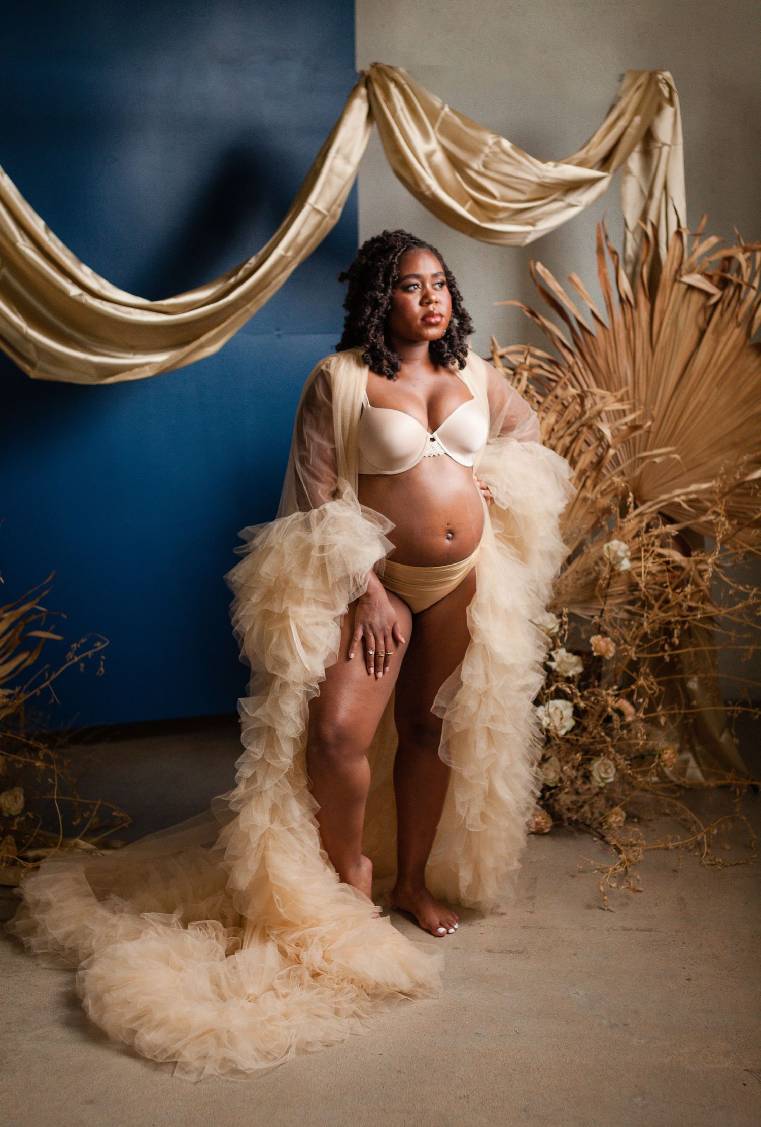 Luxury maternity portrait session in Tulsa Oklahoma capturing natural light, elegance, and imagery for who you are becoming.