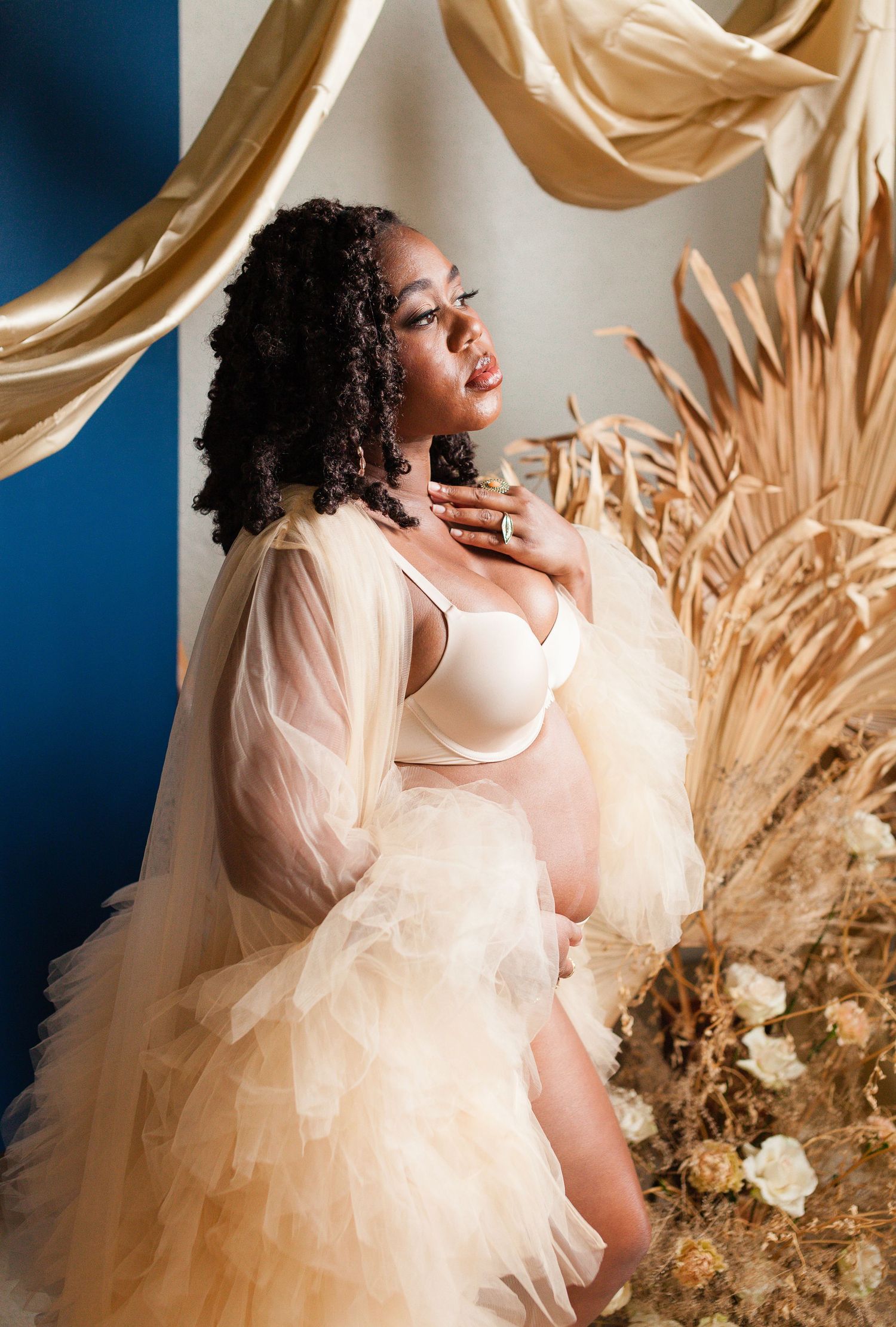 Luxury maternity portrait session in Tulsa Oklahoma capturing natural light, elegance, and imagery for who you are becoming.