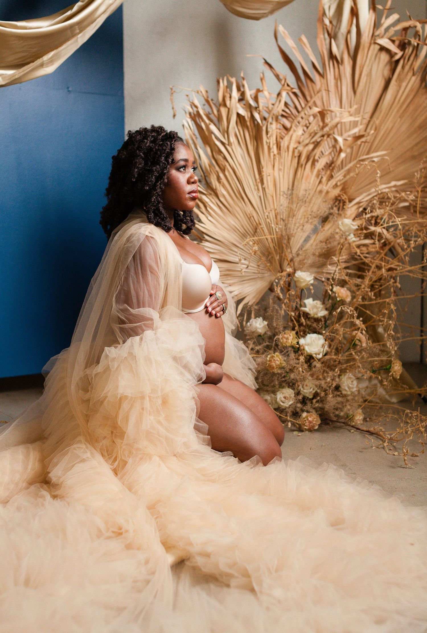 Luxury maternity portrait session in Tulsa Oklahoma capturing natural light, elegance, and imagery for who you are becoming.