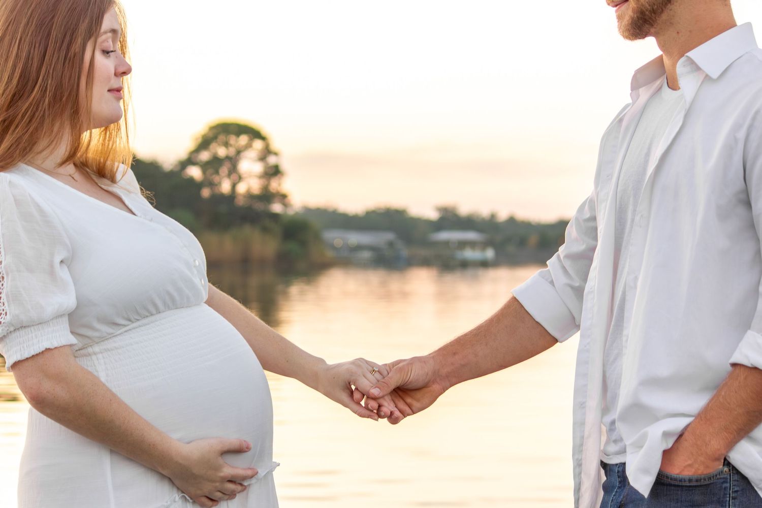timeless maternity photography, sunset, golden hour