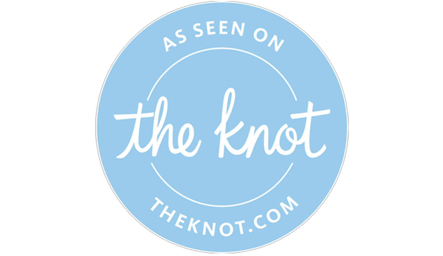 Light blue circular logo design for The Knot wedding website.
