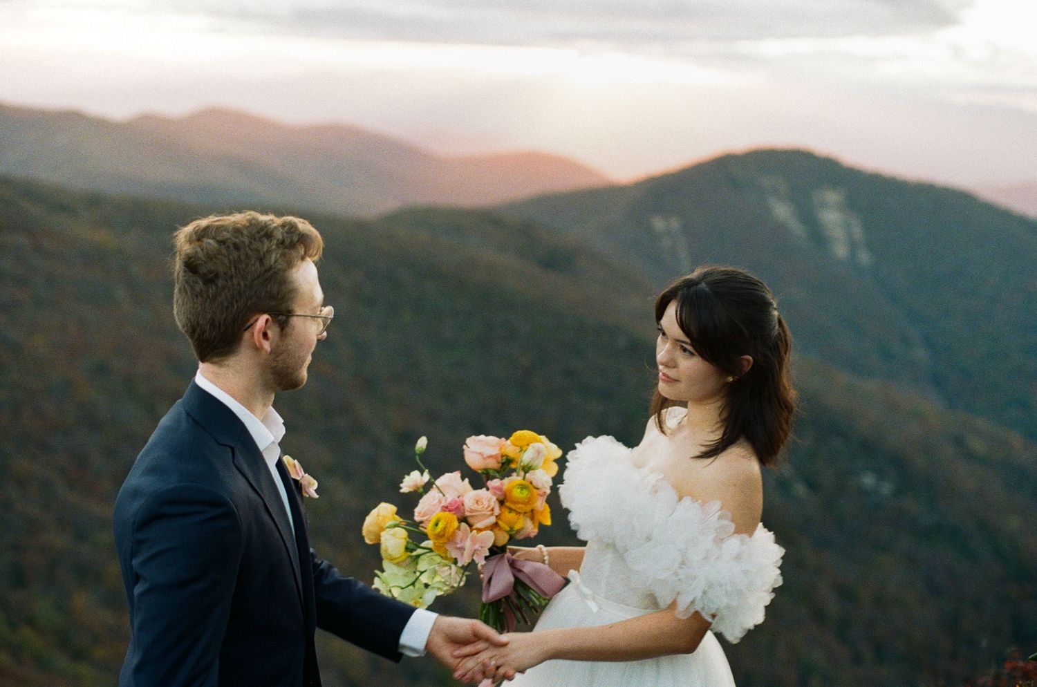 Intentional Western North Carolina film elopement photography for the quiet moments