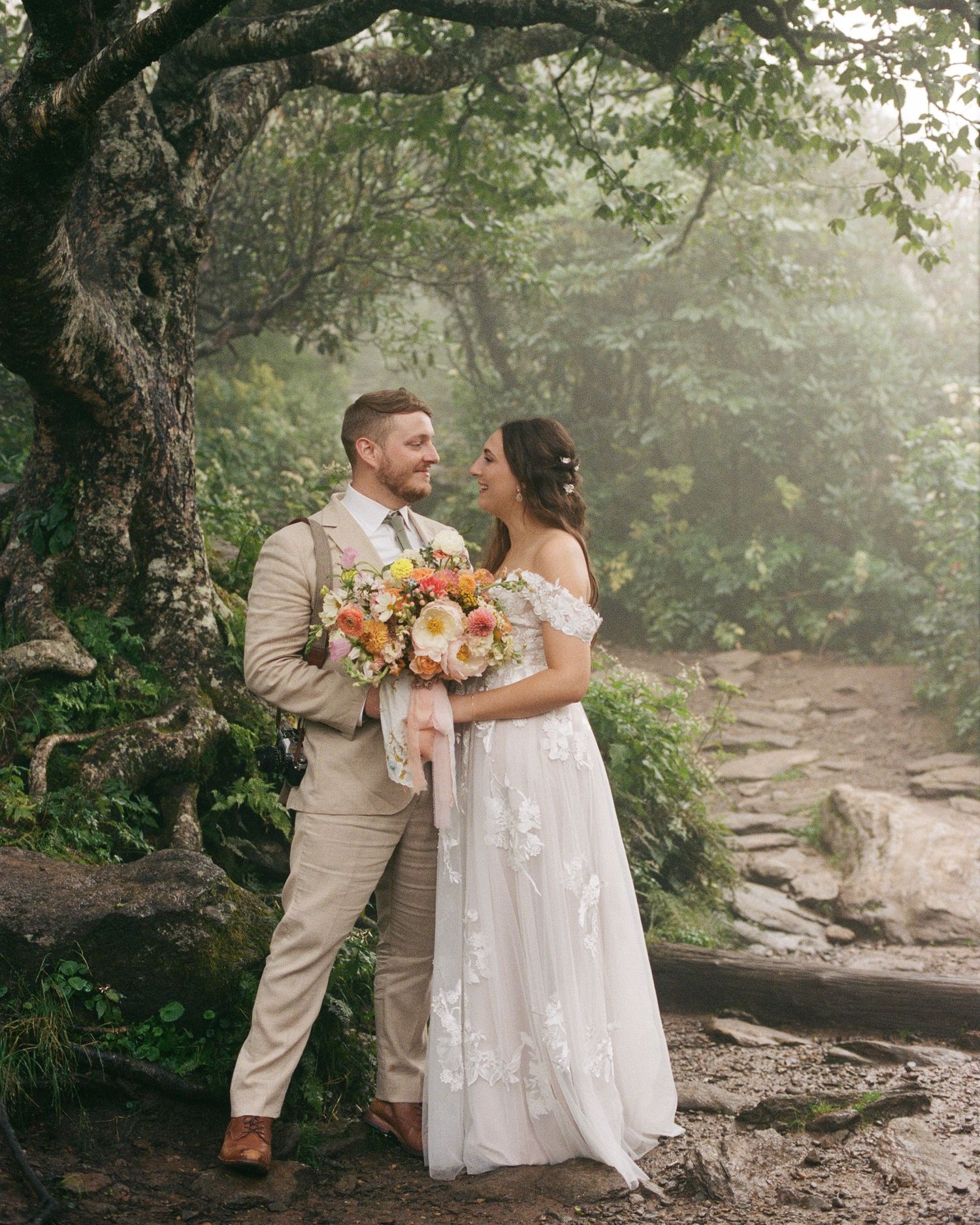 Candid Blue Ridge Parkway adventure elopement photography for the dreamers
