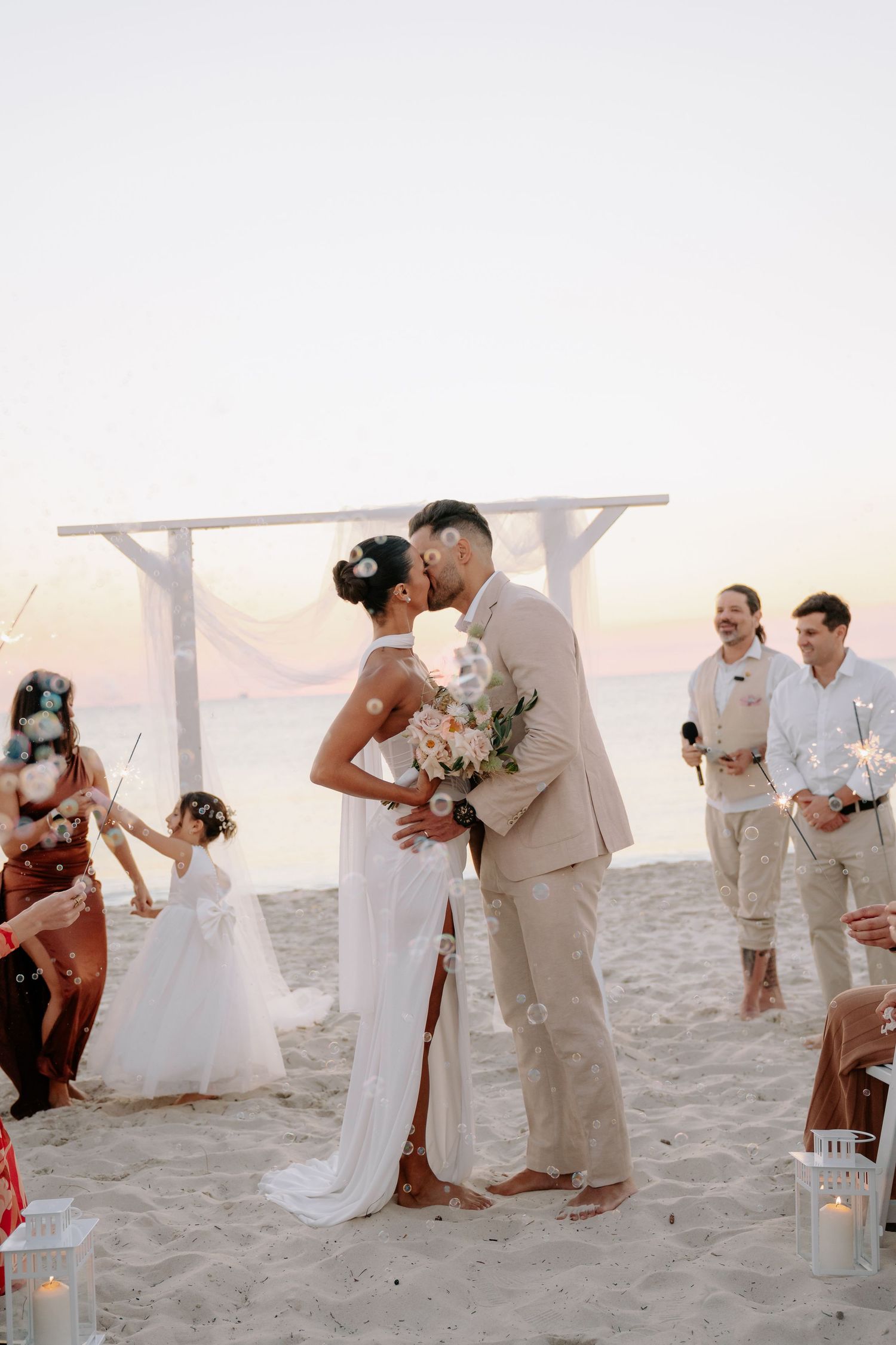 Beach weddings in Perth captured in documentary style with an editorial eye, natural light, ocean backdrops and timeless romantic wedding