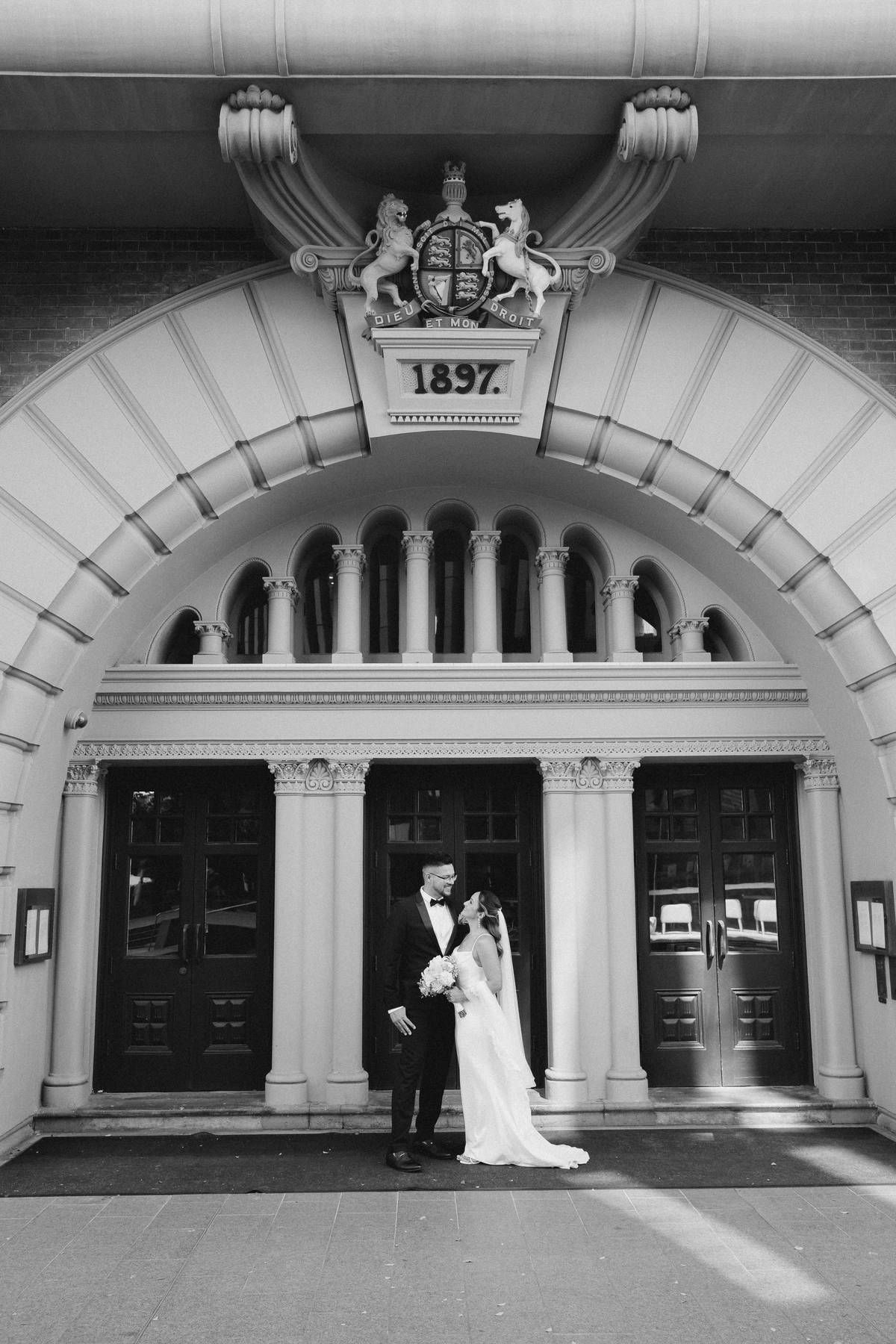 Wedding photos in Perth CBD and Old Tower House weddings, romantic couple portraits in urban and historic settings, documentary style