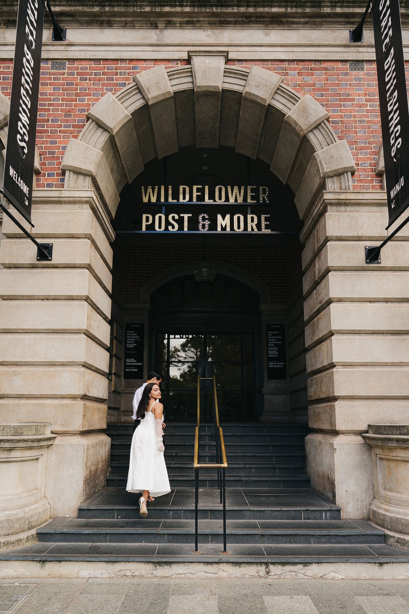 Wedding photos in Perth CBD and Old Tower House weddings, romantic couple portraits in urban and historic settings, documentary style