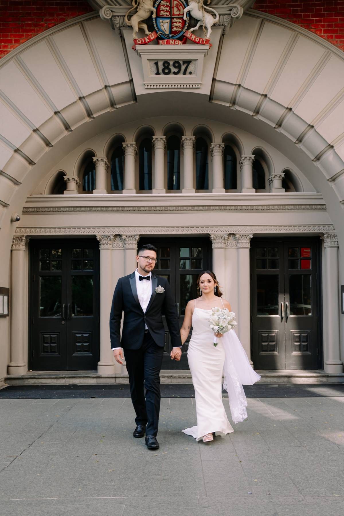 Wedding photos in Perth CBD and Old Tower House weddings, romantic couple portraits in urban and historic settings, documentary style