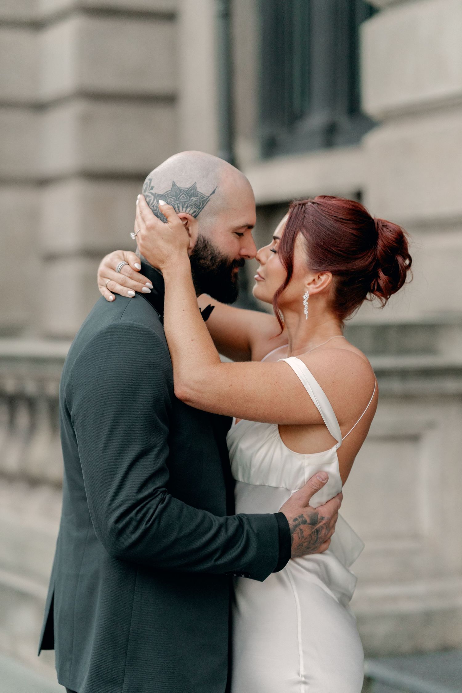 Wedding photos in Perth CBD and Old Tower House weddings, romantic couple portraits in urban and historic settings, documentary style