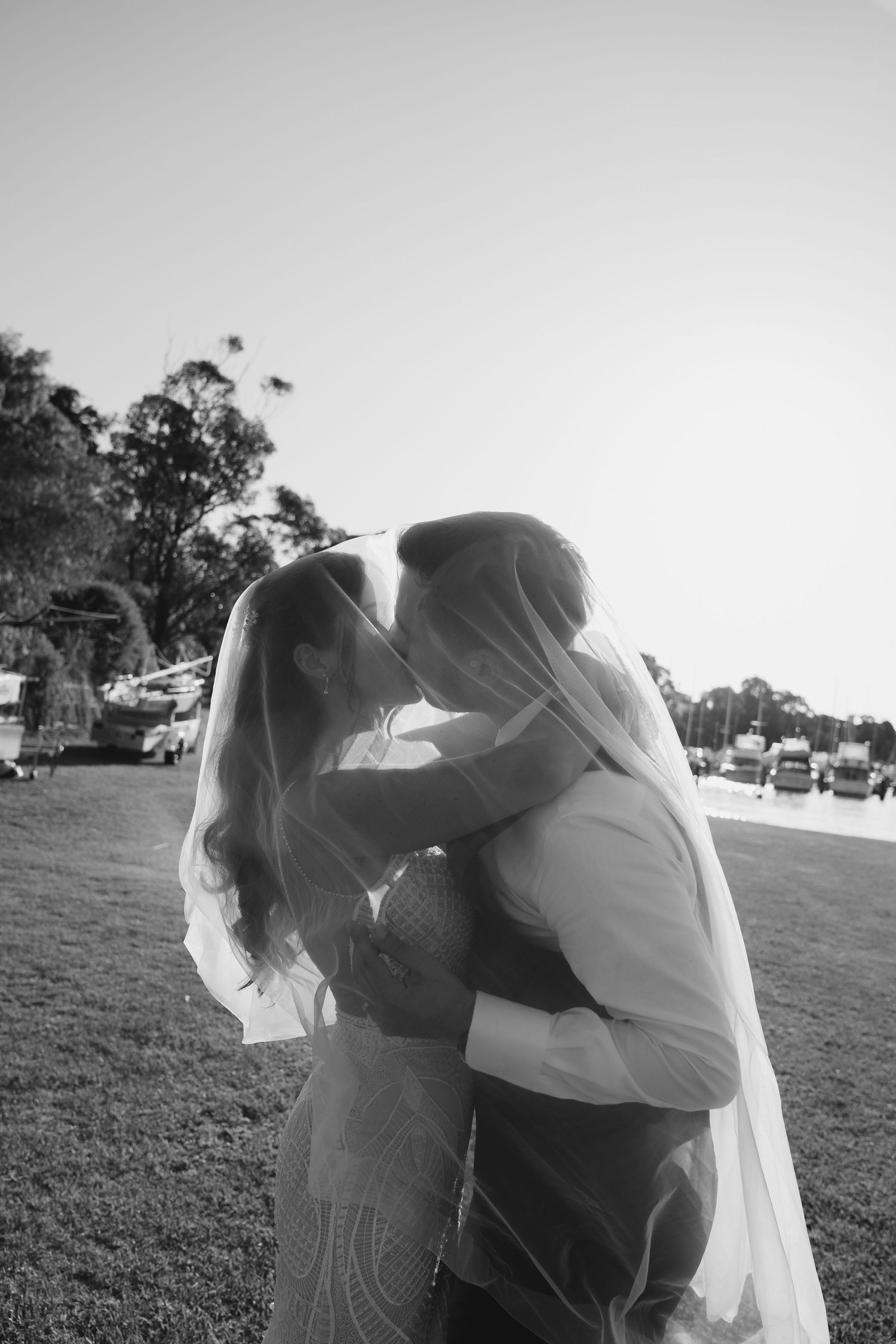 Romantic outdoor wedding ceremony with candid documentary photography style