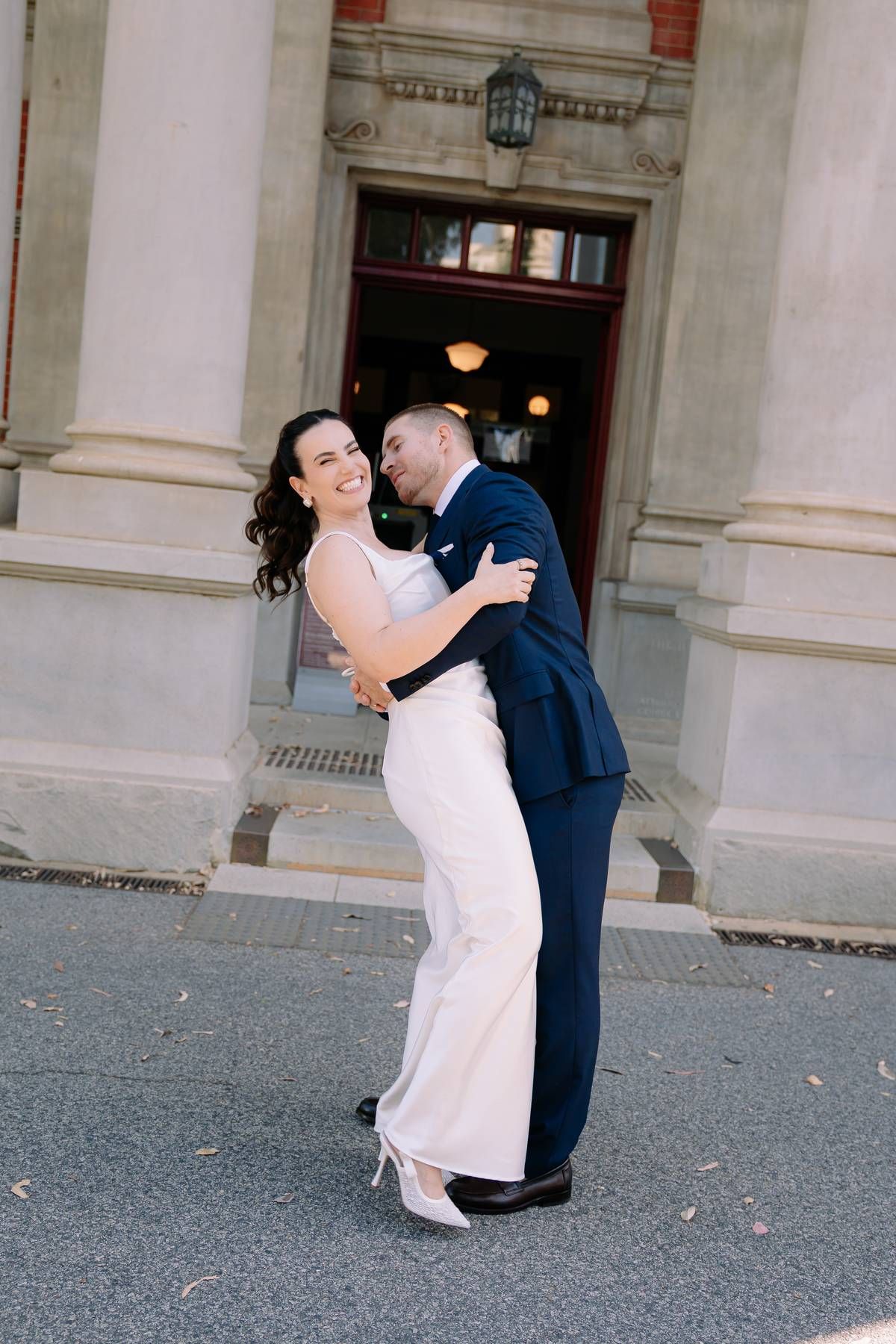Wedding photos in Perth CBD and Old Tower House weddings, romantic couple portraits in Stirling Gardens, documentary style