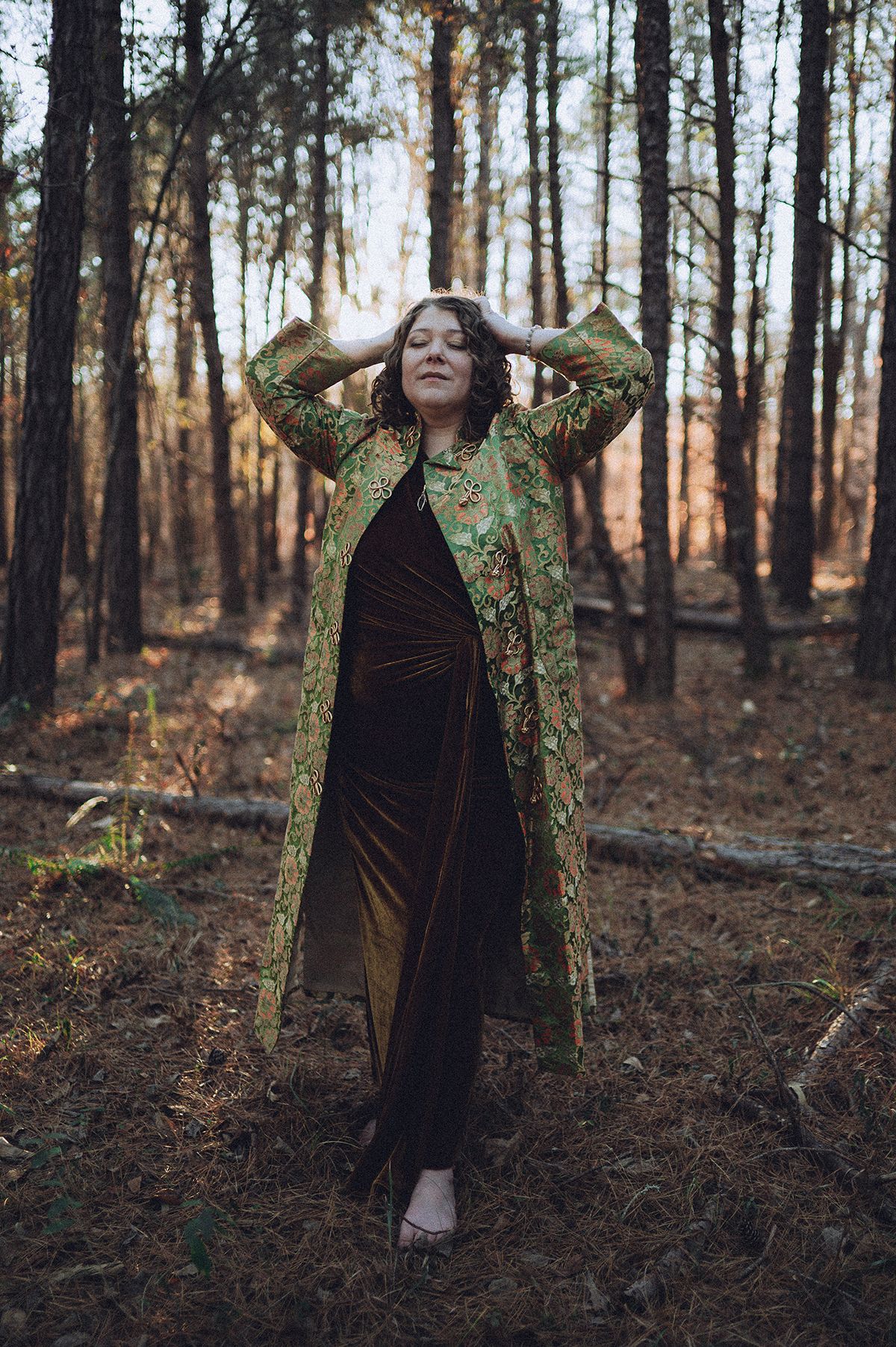 Embodied identity portrait in moody natural light near Greenville, South Carolina