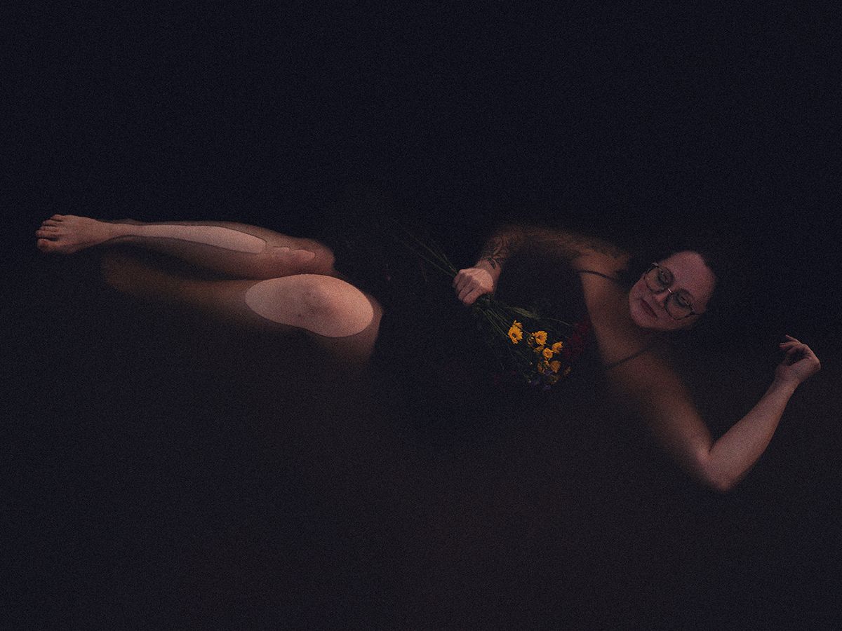 Ecosomatic embodiment portrait in a body of water near Greenville and Spartanburg, South Carolina