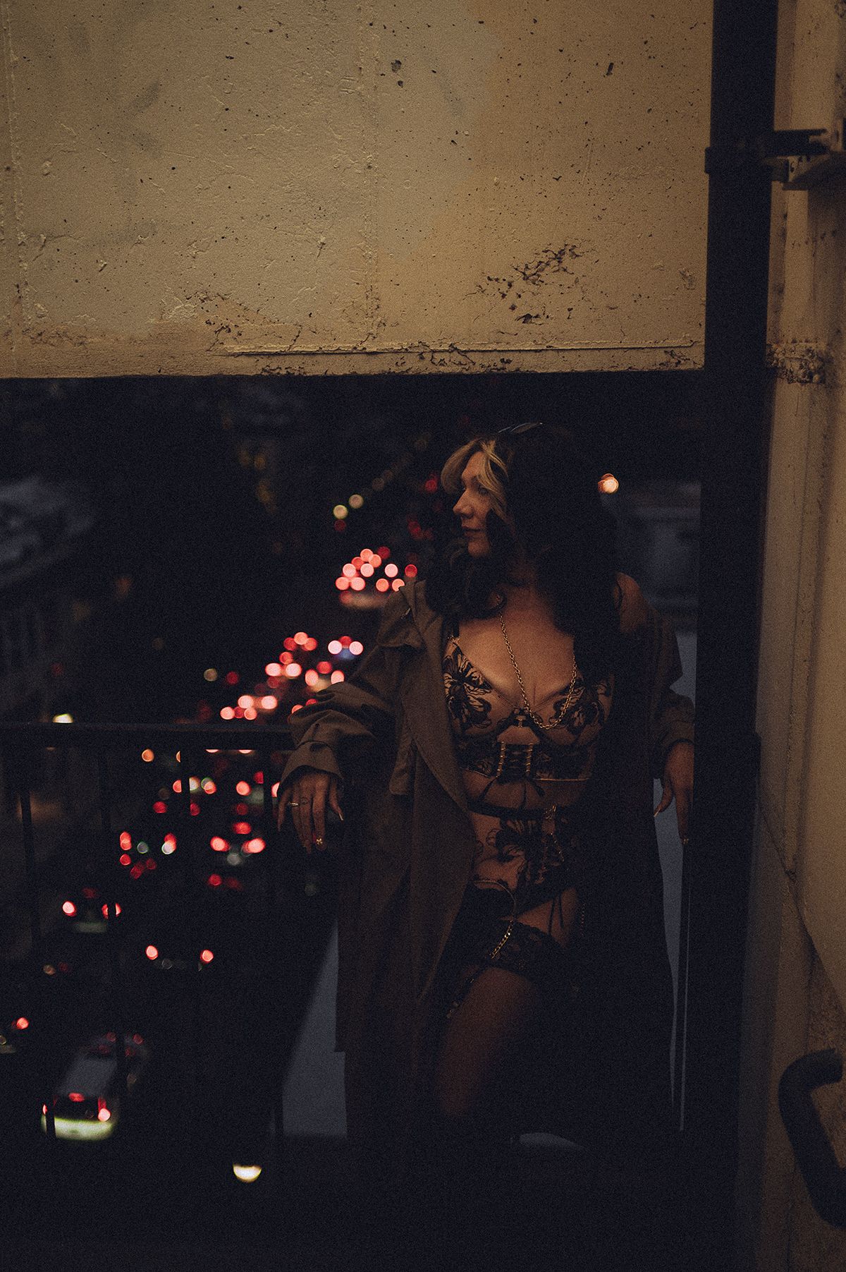 Dark and moody boudoir portrait in upstate South Carolina