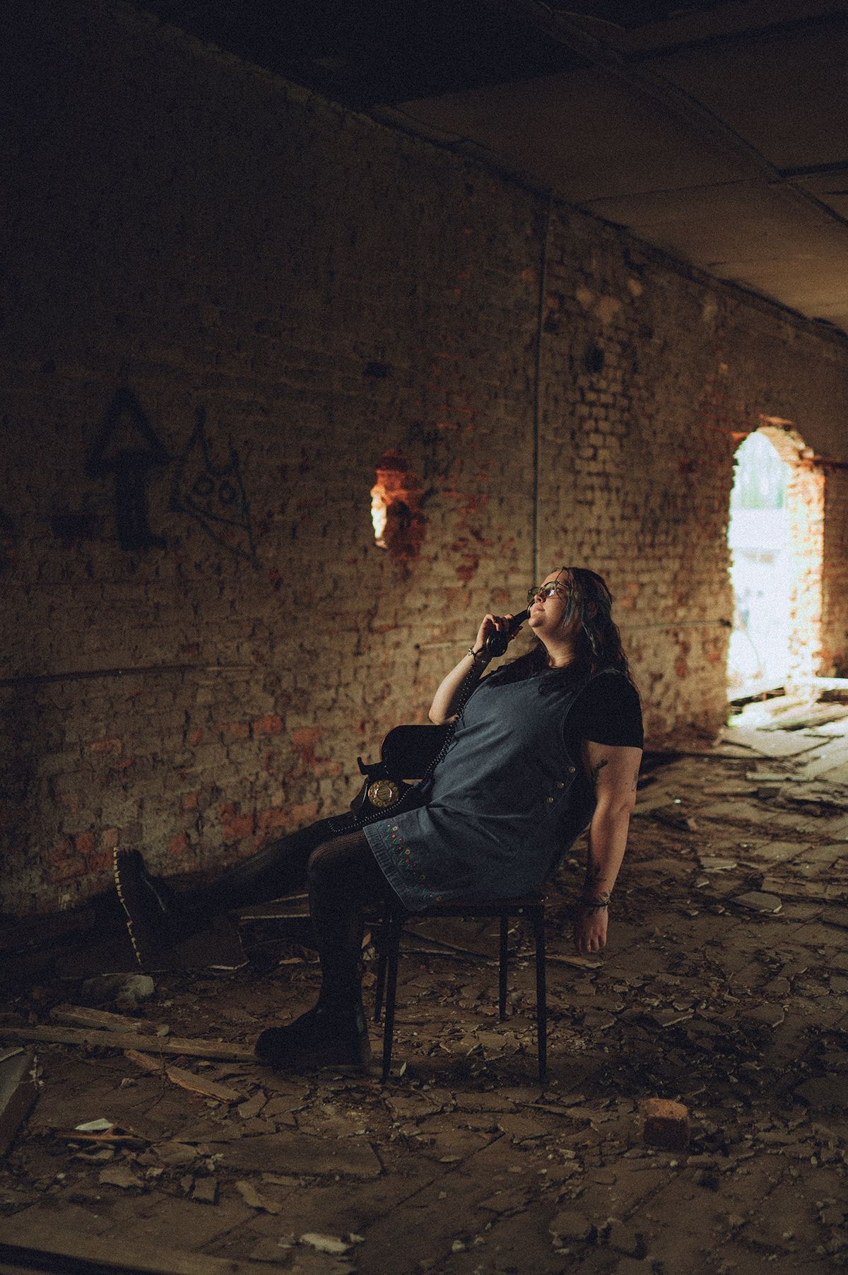 Ecosomatic identity portrait in an abandoned building near Greenville, South Carolina