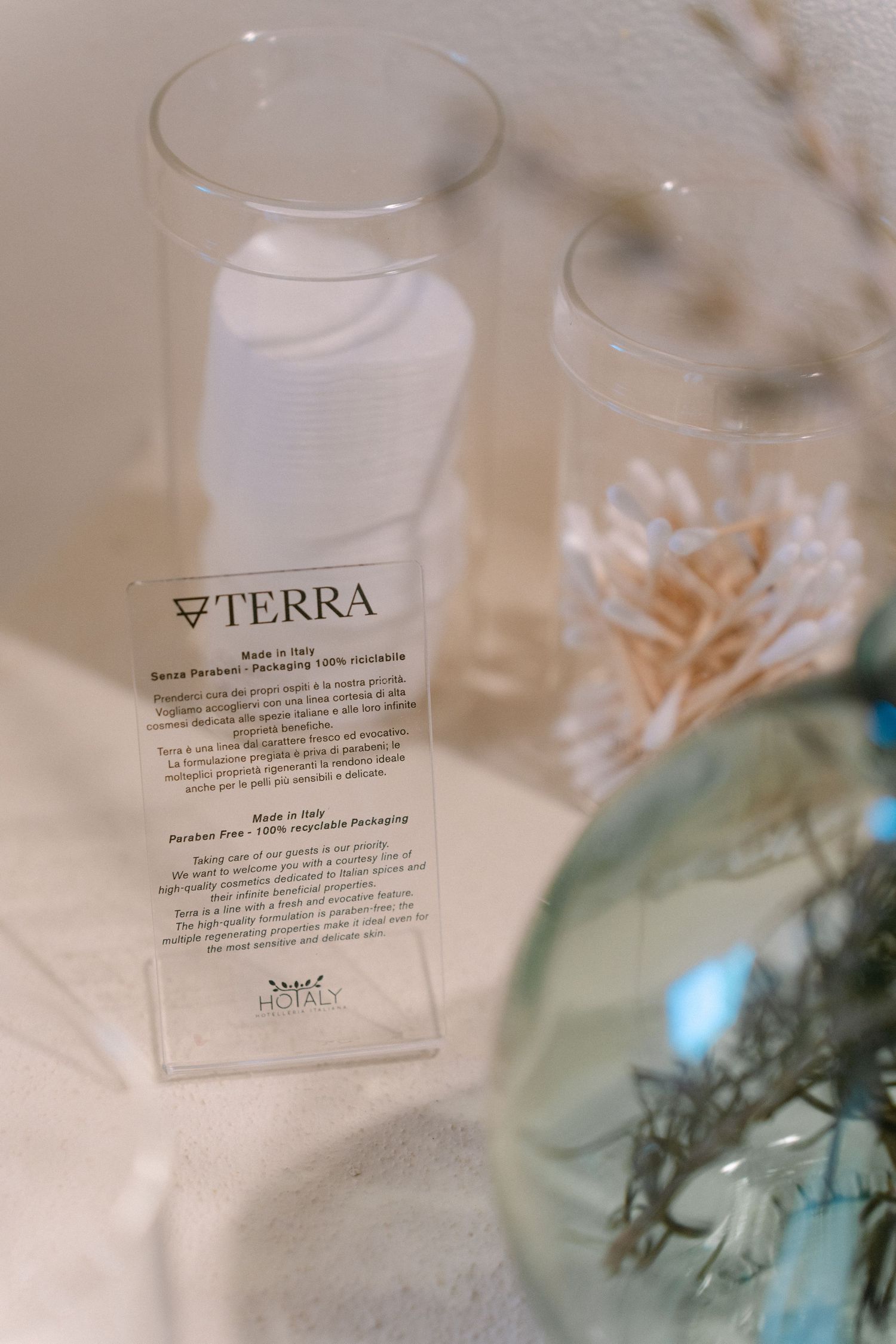 A close-up shot of a Terra brand product label with soft, blurred edges.