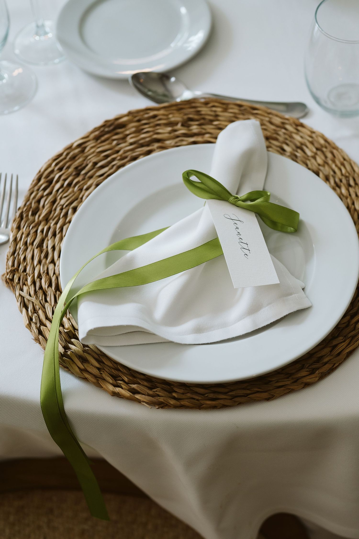 table setting at Finca Monasterio wedding