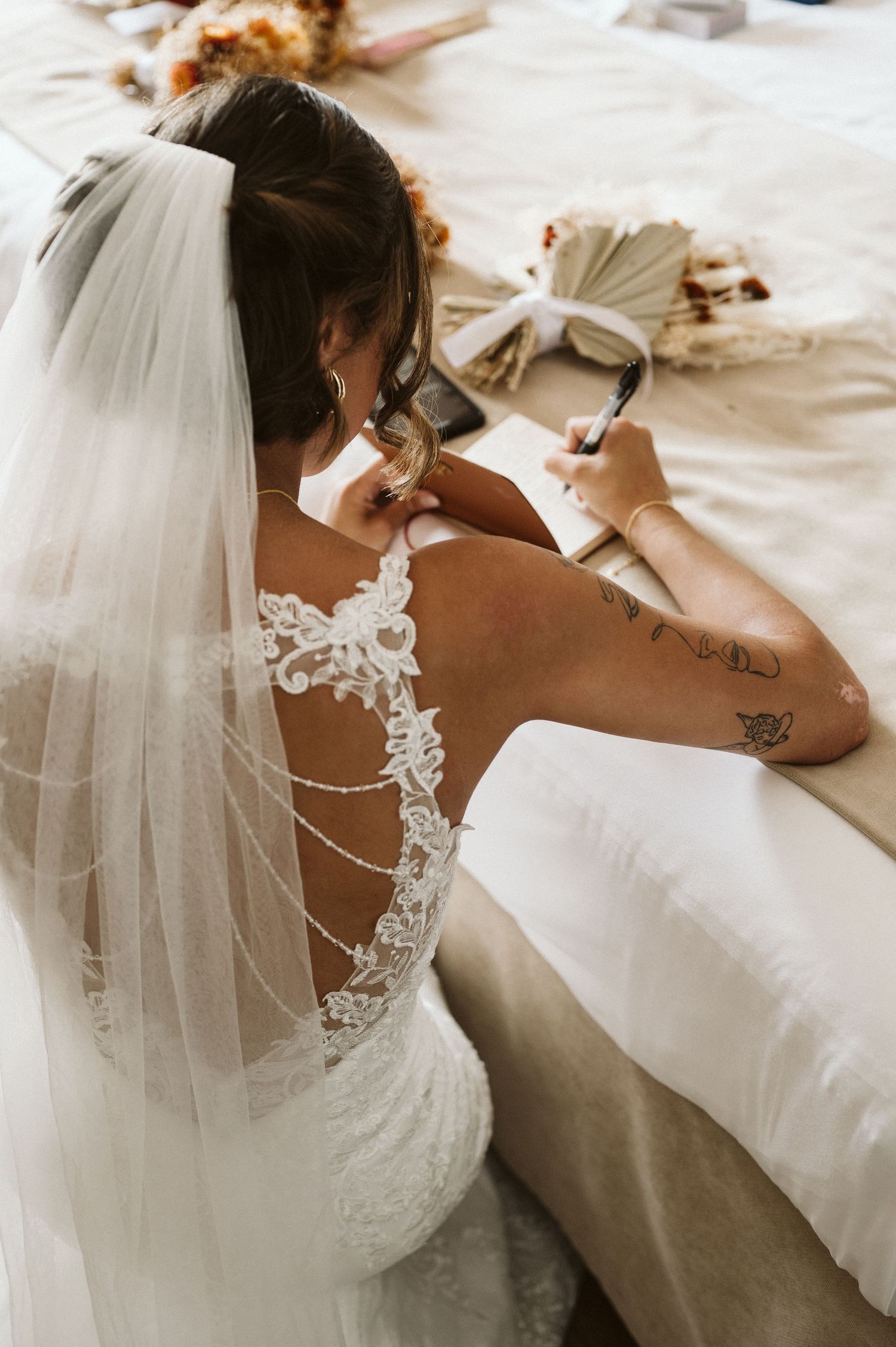 Bride at the Rock Hotel finishing up her wedding vows