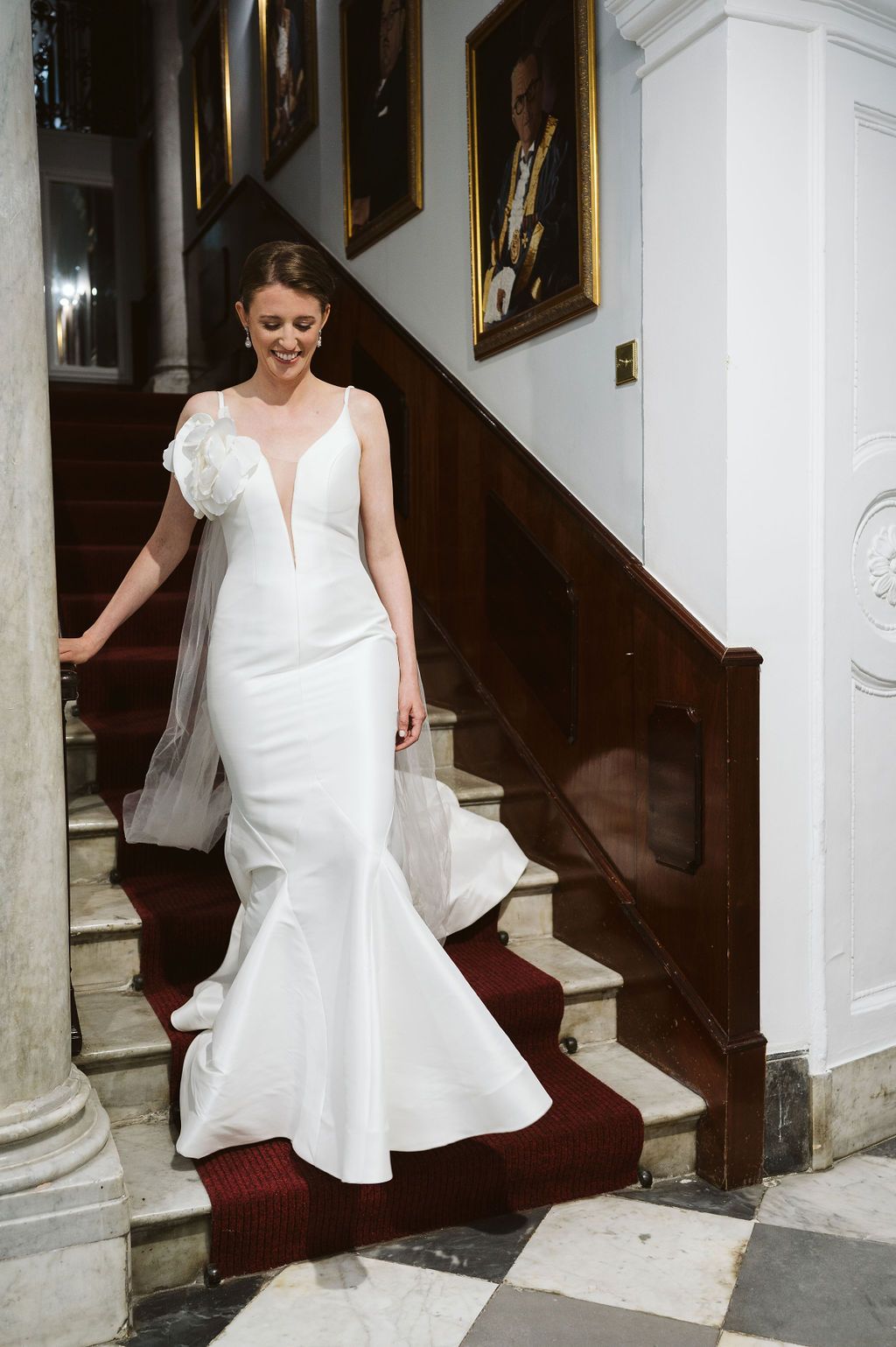 bride posing at registry office for a portrait