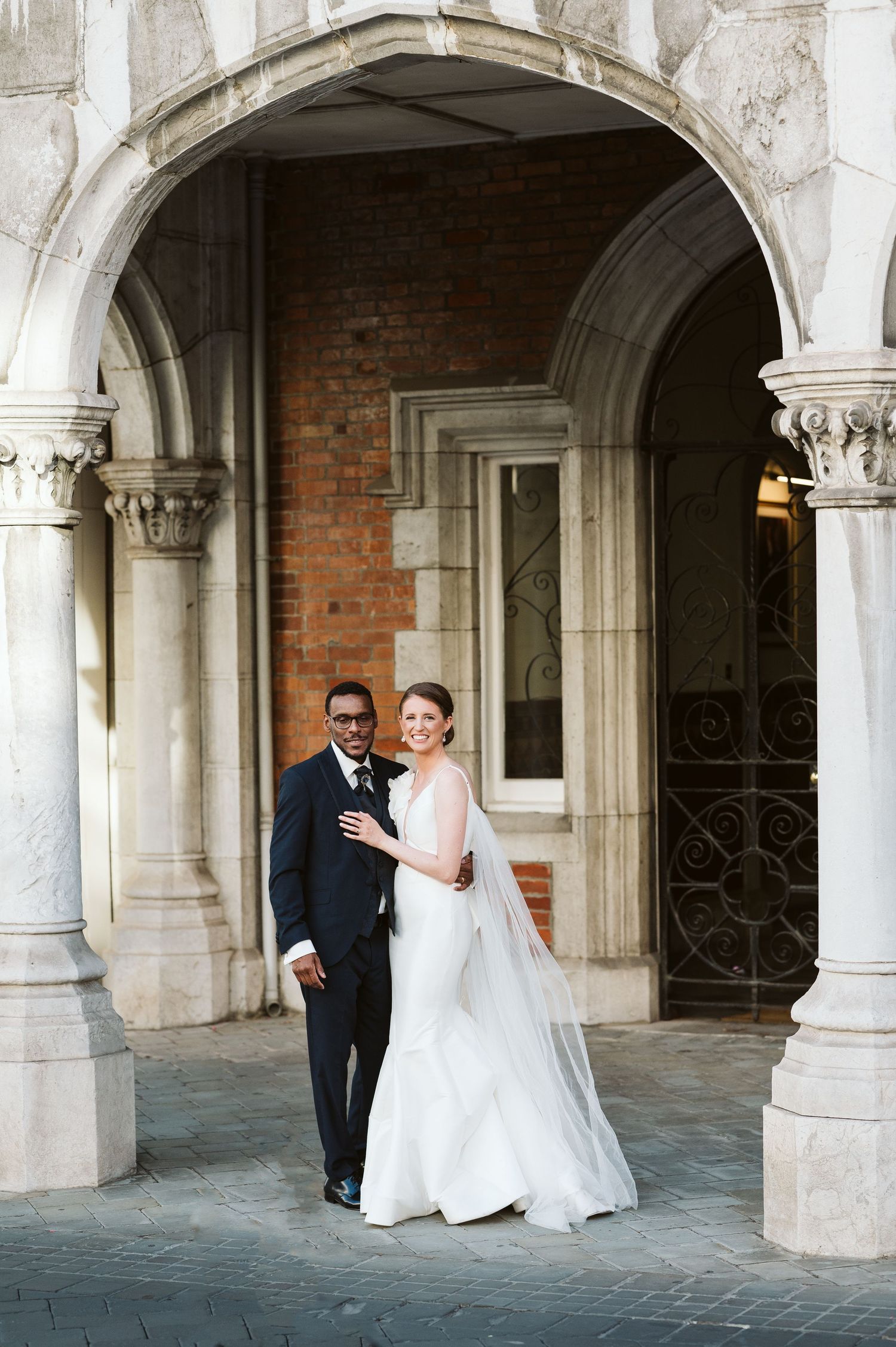 bride and groom at convent