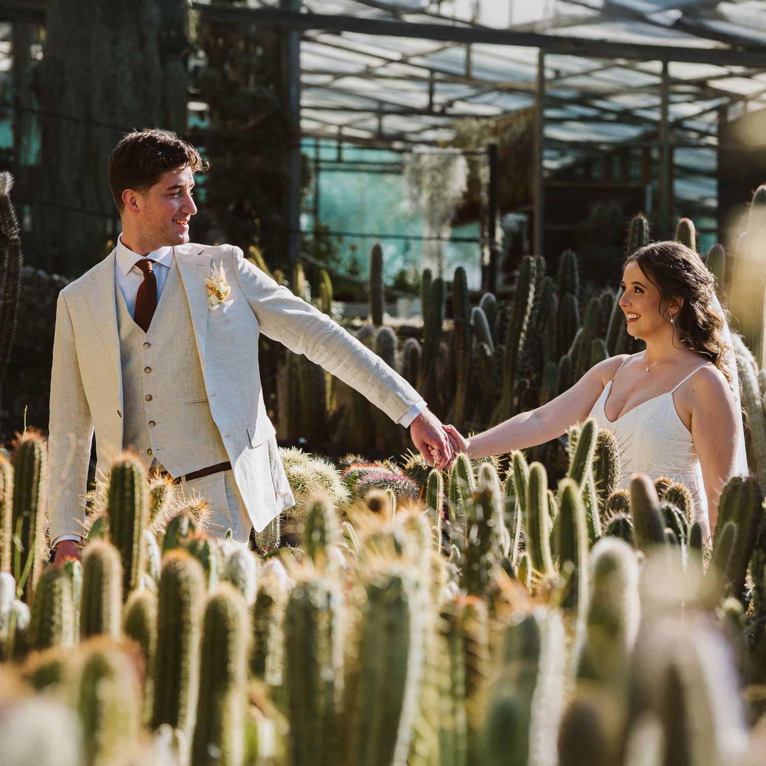 Groom and bride portrait at the Dell