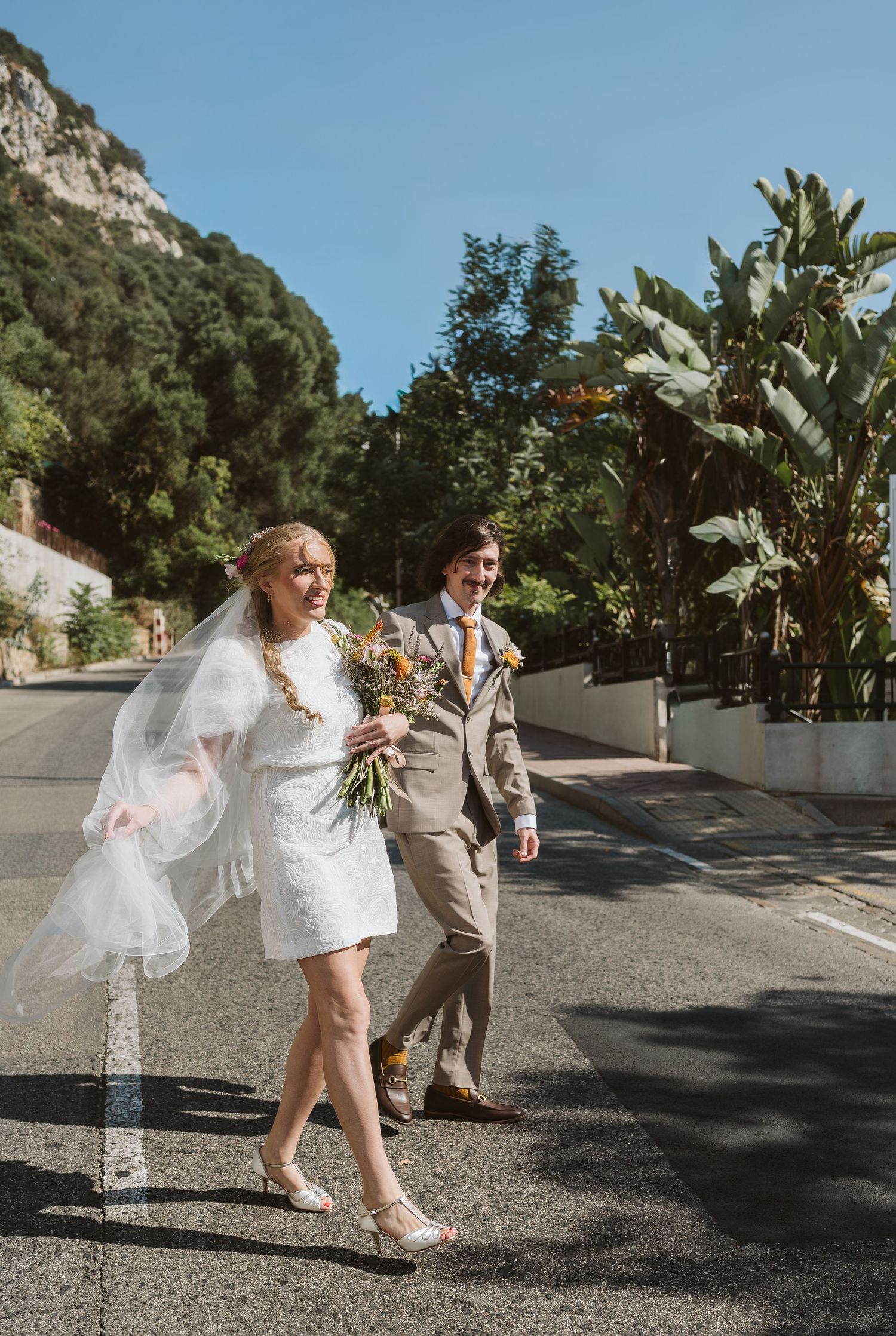 Garden elopement ceremony at The Dell, Gibraltar Botanic Gardens