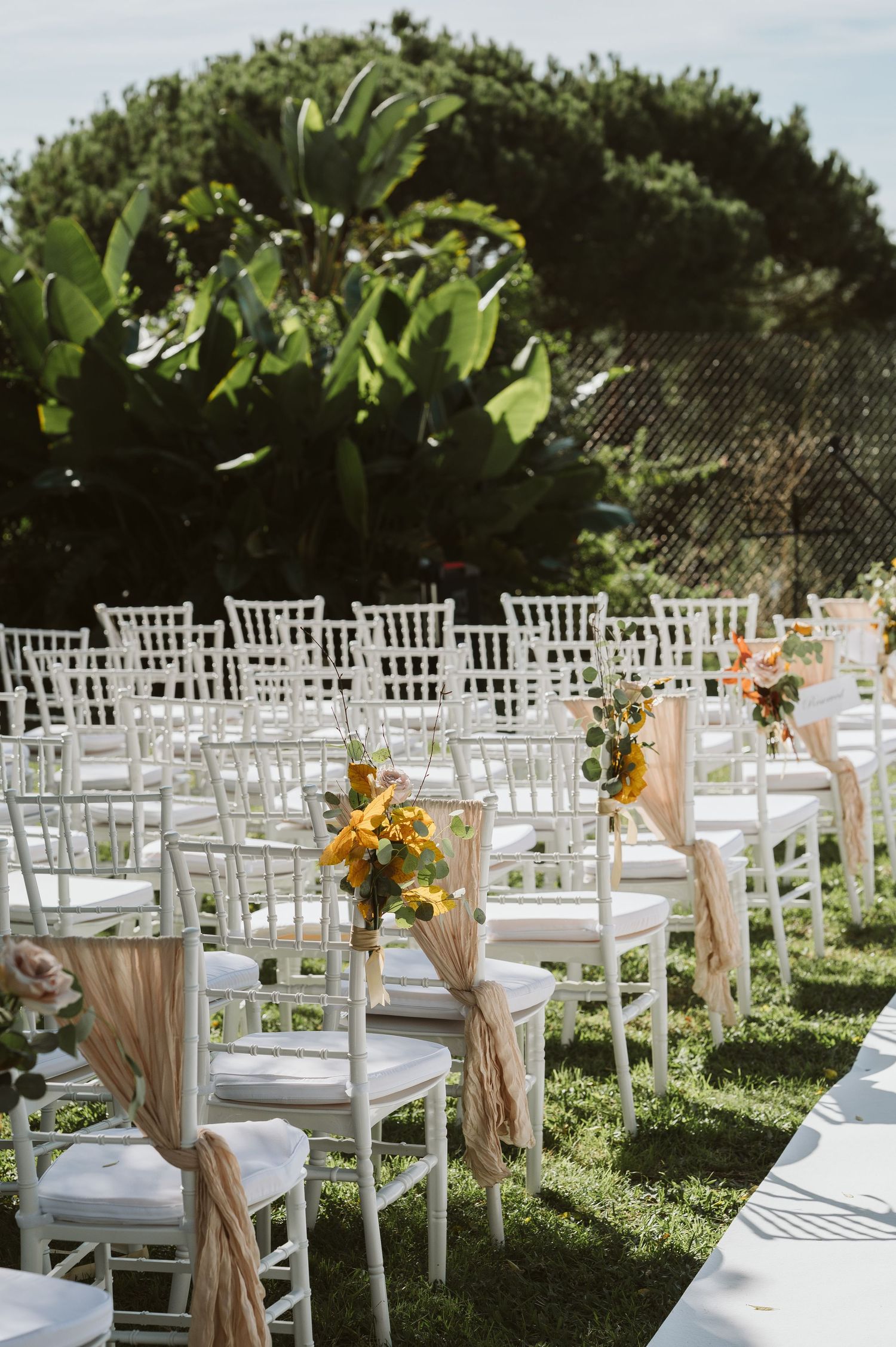 Outdoor wedding reception at Rock Hotel terrace near Alameda Gardens