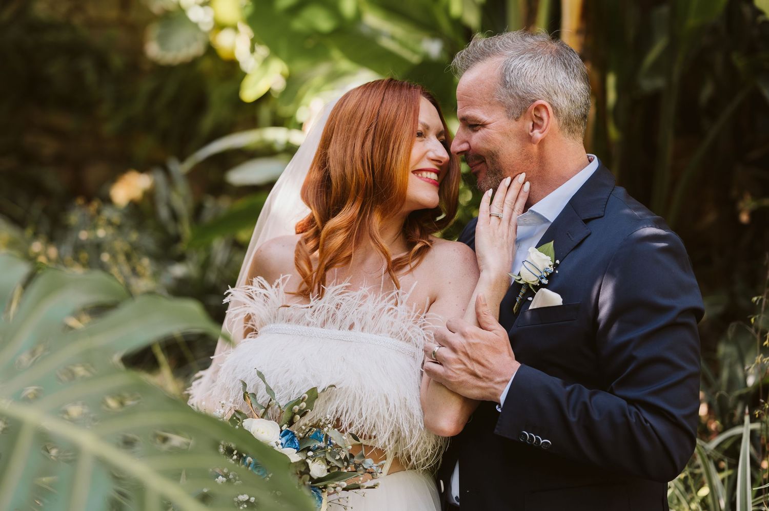 Bride and groom portrait at the Dell in Alameda Gardens