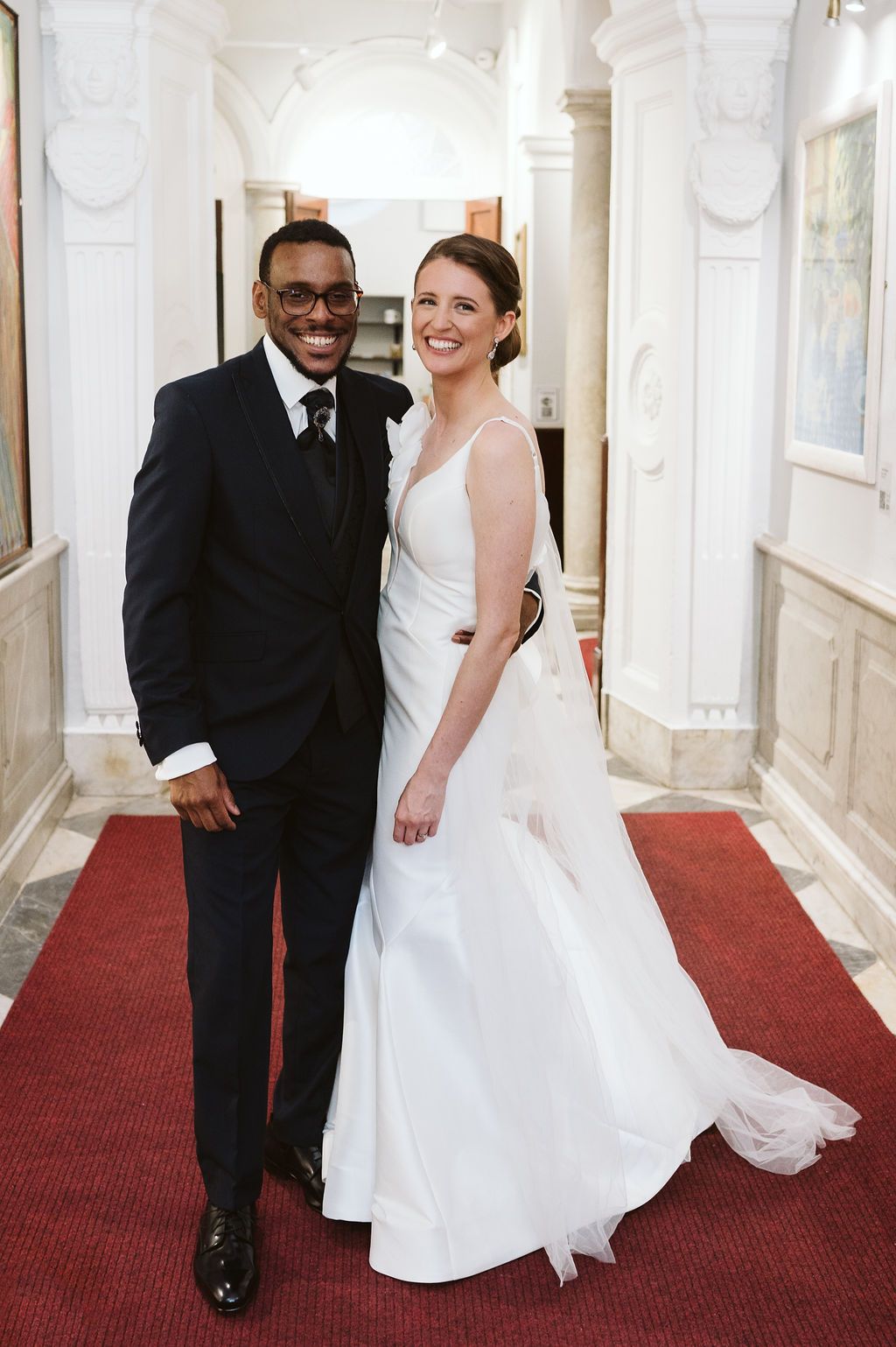 Bride and groom at the registry portrait