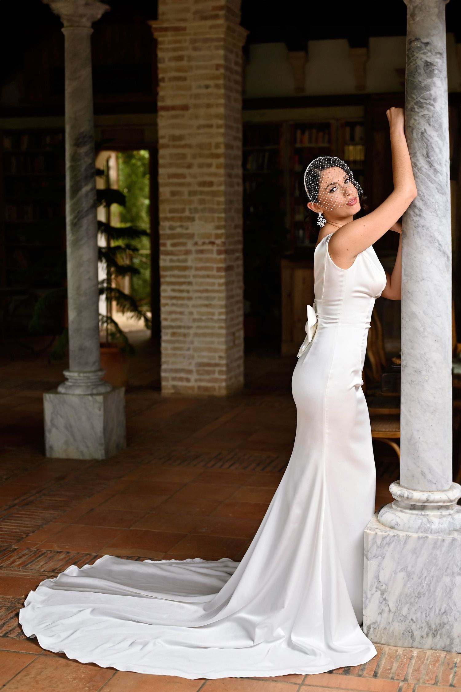 Bride looking at the camera for a photo