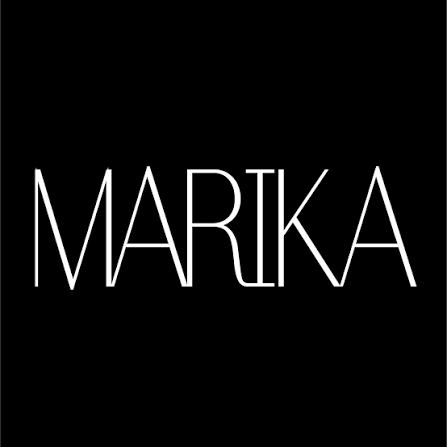Marika brand logo in white minimalist typography on a black background.