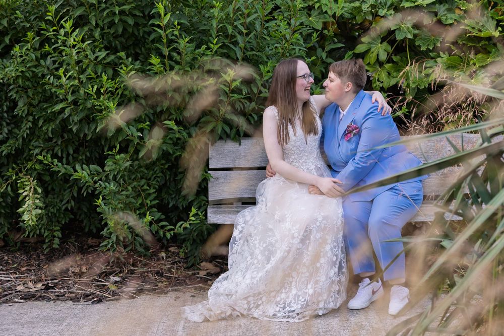 Embrace on the bench