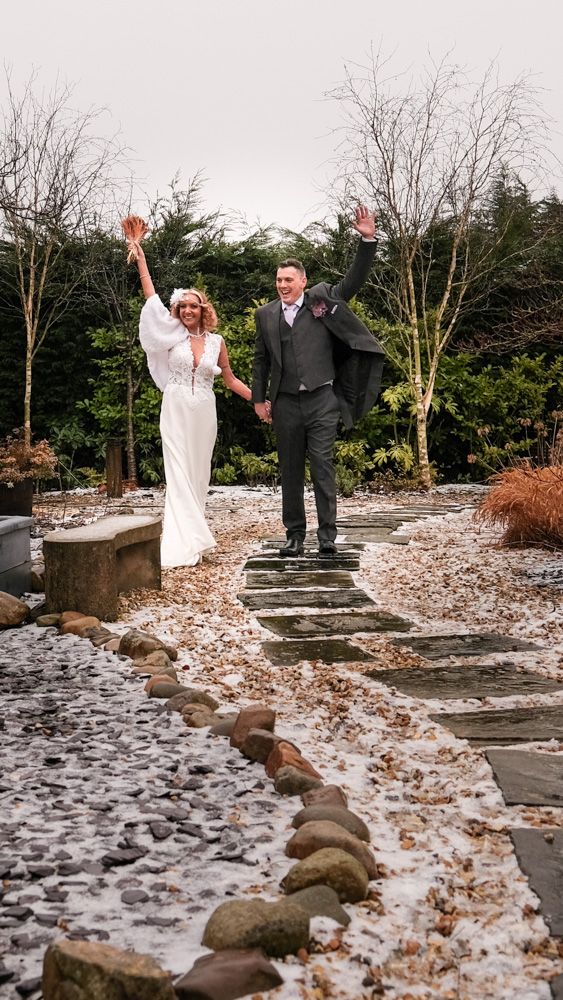 Winter wedding walk