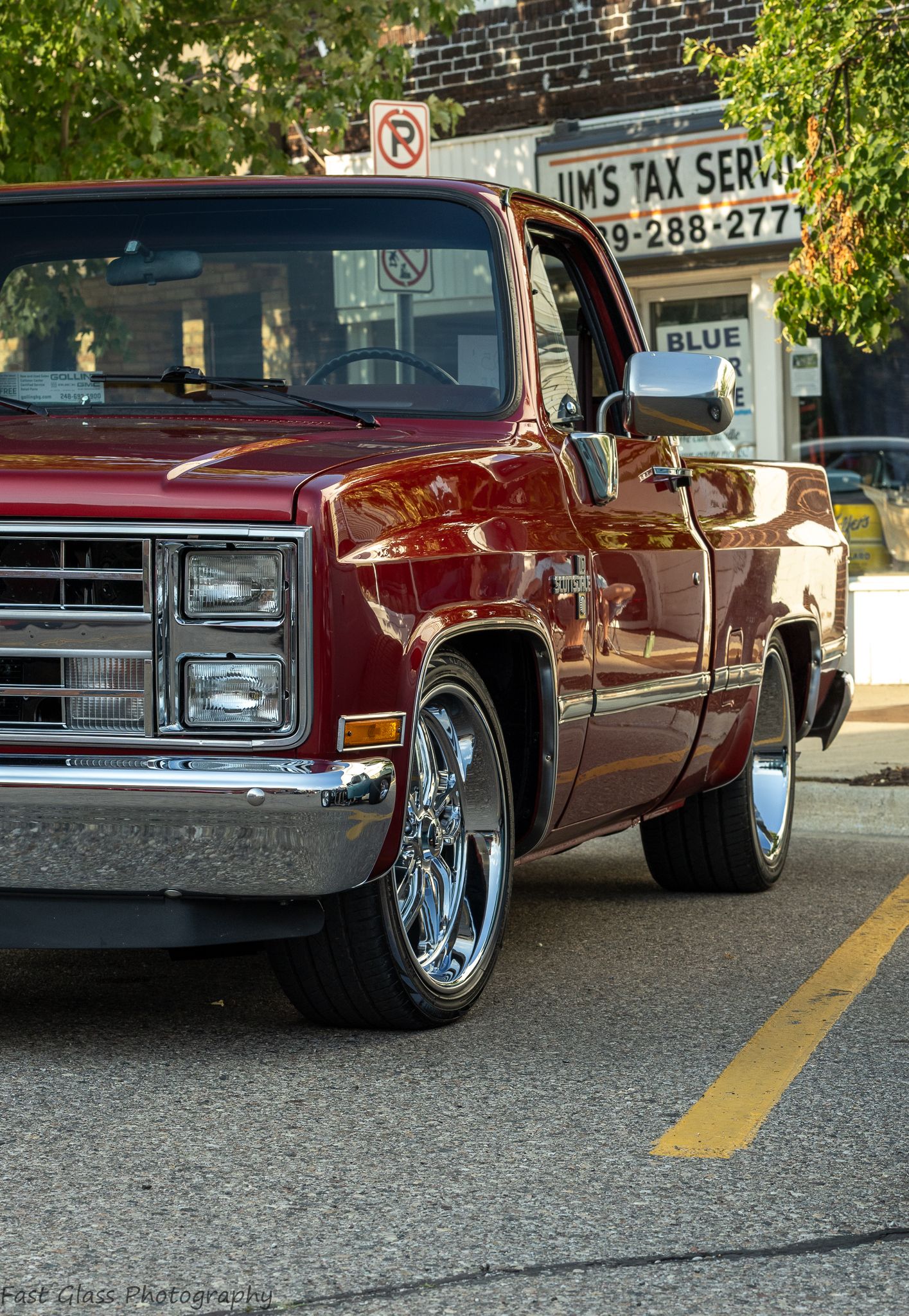 Old store signs and sexy Chevy Square Body truck