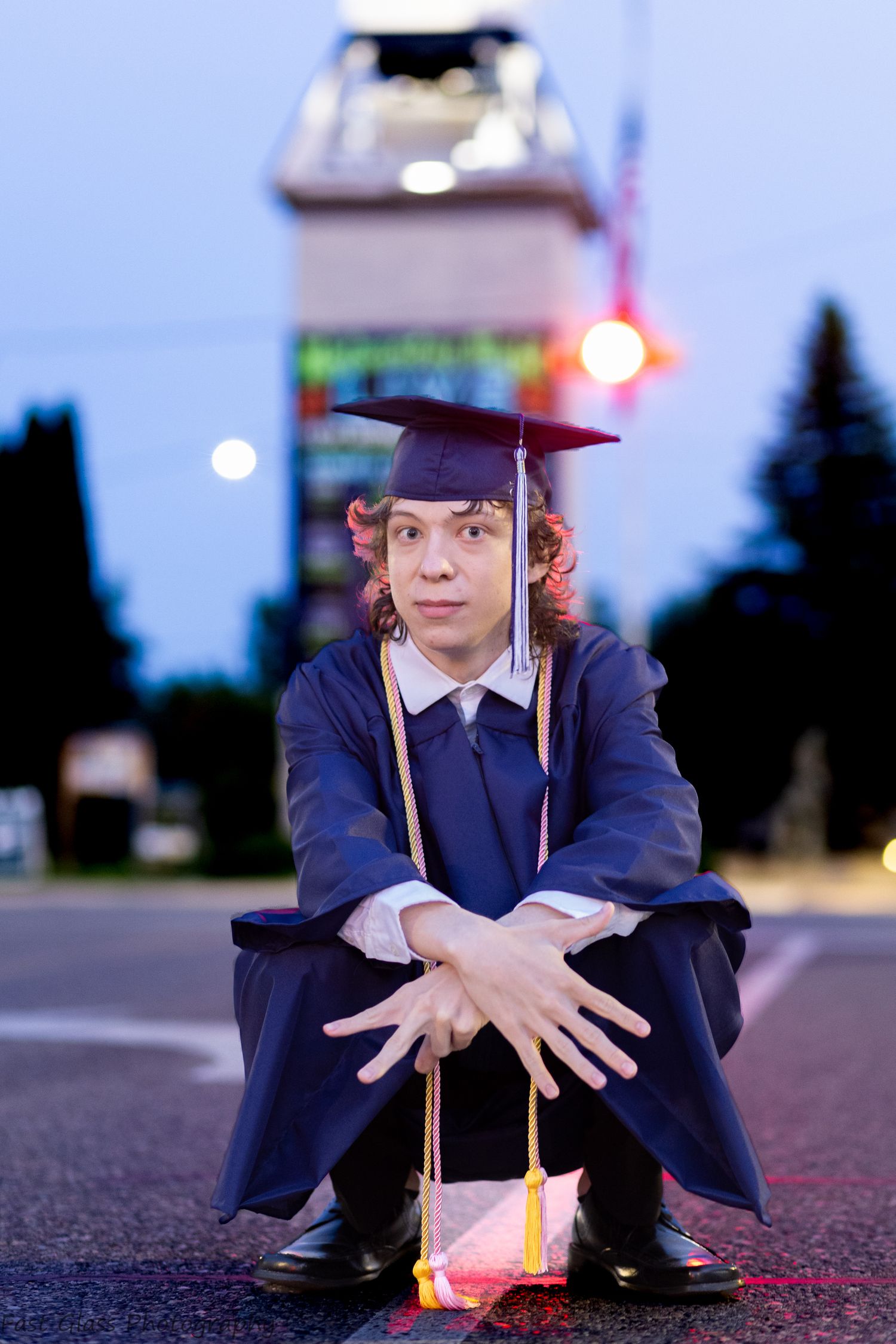 High School senior cap and gown photoshoot