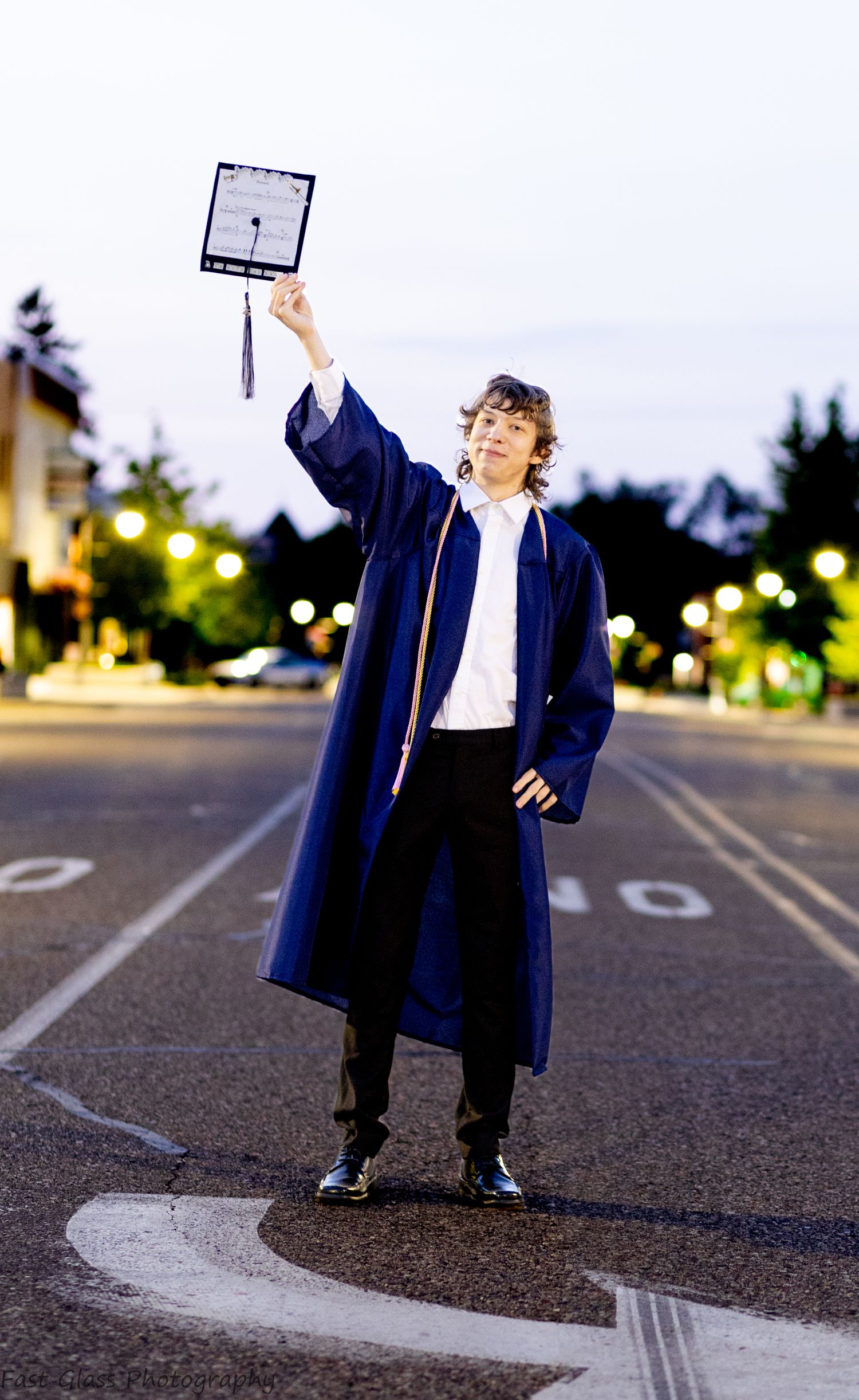 High School Senior cap and gown photography